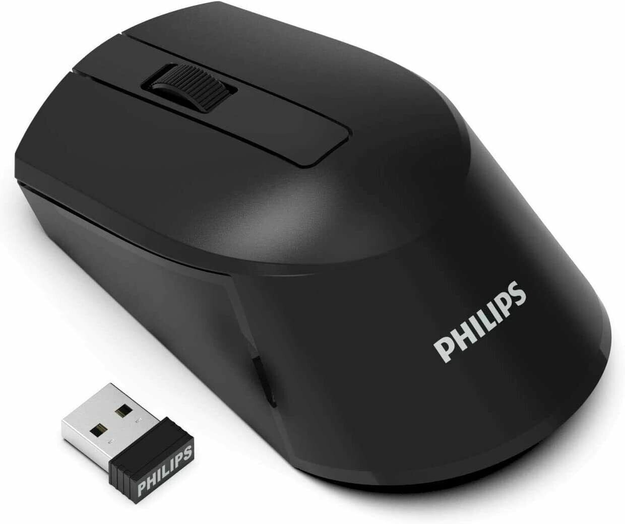 PHILIPS Wireless Mouse 3-Button Ergonomic Optical Mouse 1600 DPI (SPK7374)