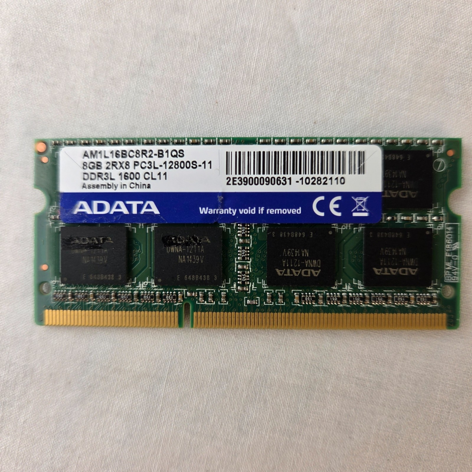 ADATA RAM 8GB 2Rx8 PC3L-12800S-11 DDR3L 1600  AM1L16BC8R2-B1QS Laptop Memory