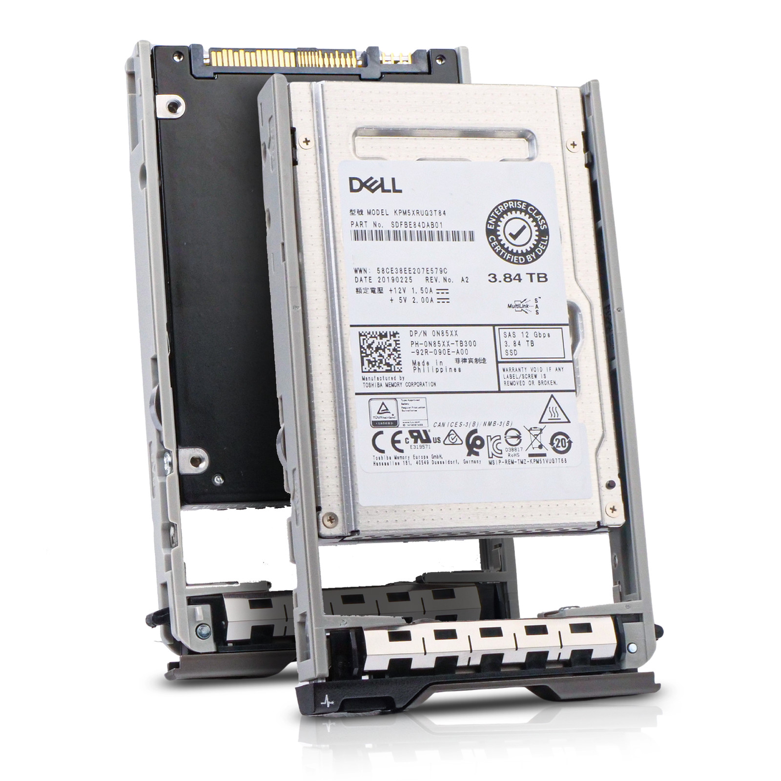 Dell 3.84TB SAS 12Gb/s 3D TLC 1 DWPD 2.5" Read Intensive SSD 0N85XX G13
