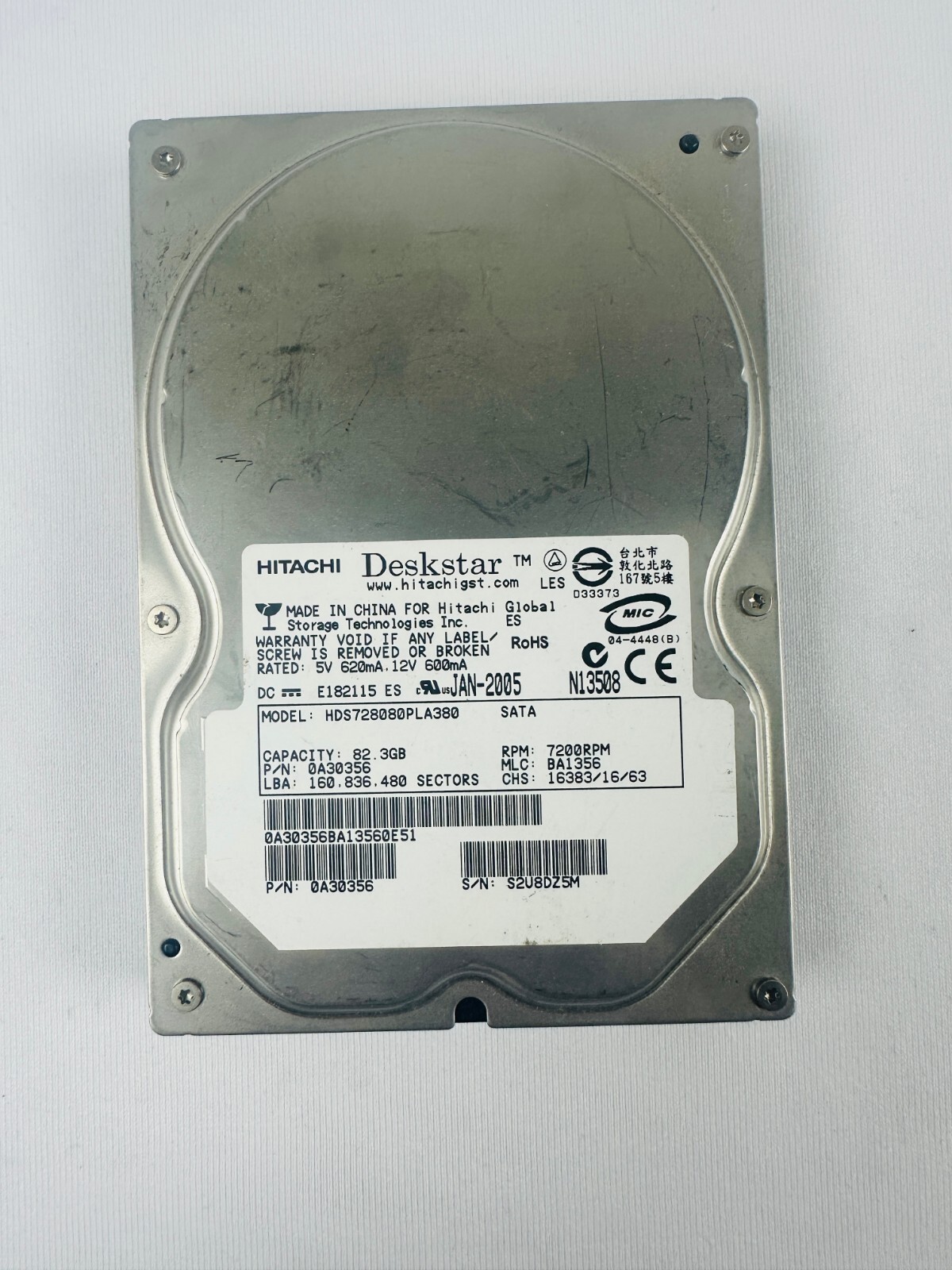 Hitachi 0A30356 HDS728080PLA380 Hard Drive