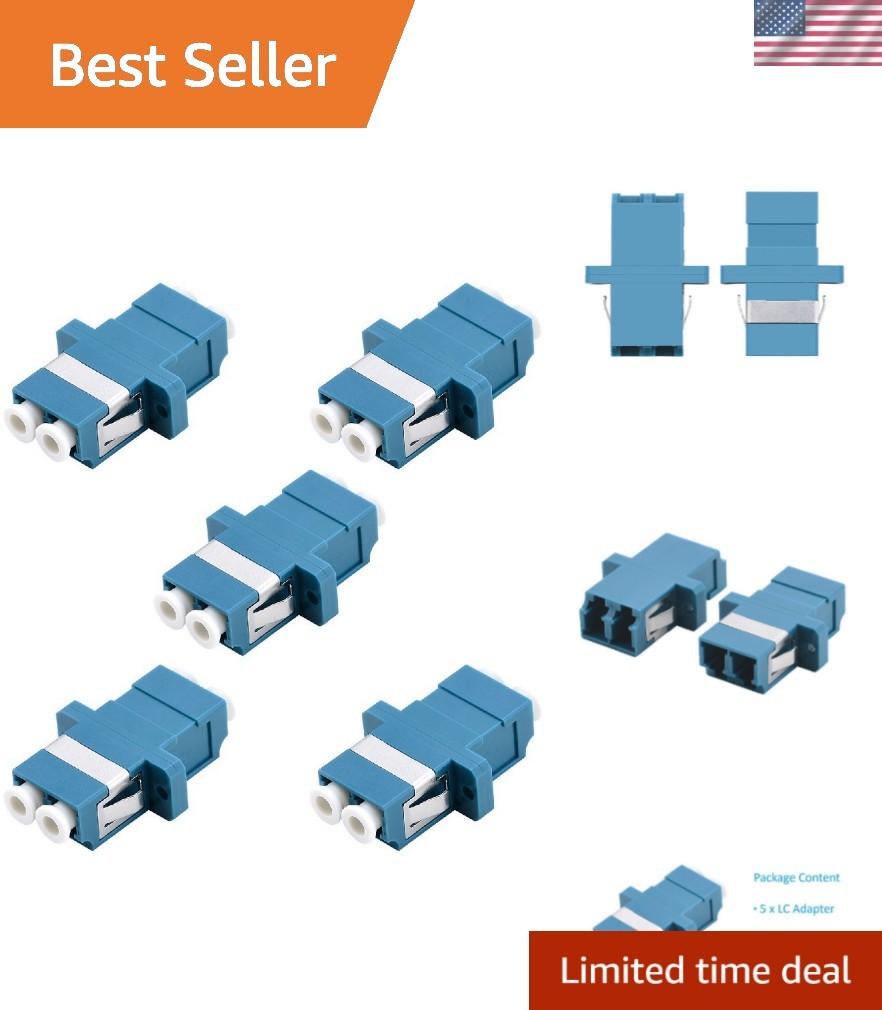 Professional 5-Pack of LC to LC Fiber Optic Couplers - Durable &  Compliant