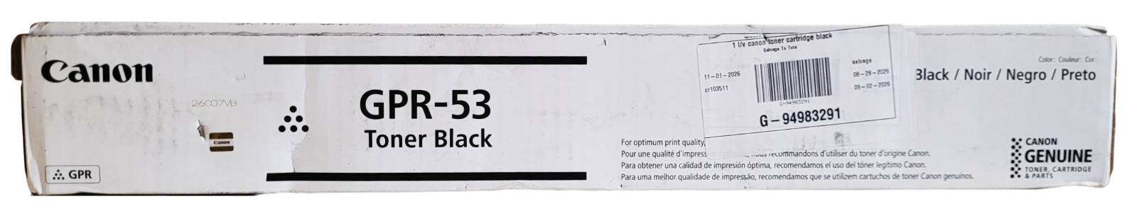 Canon GPR53 GPR-53 Black Toner Cartridge