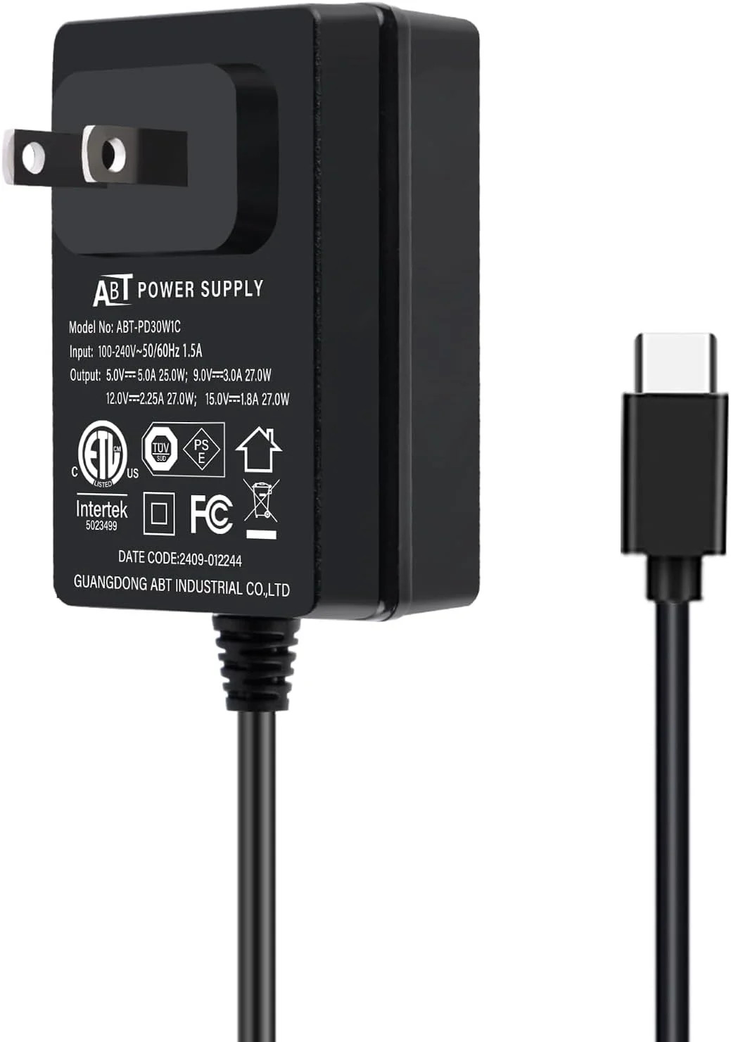 GeeekPi 27W Power Supply for Raspberry Pi 5, PD Adapter USB C Power Adapter for