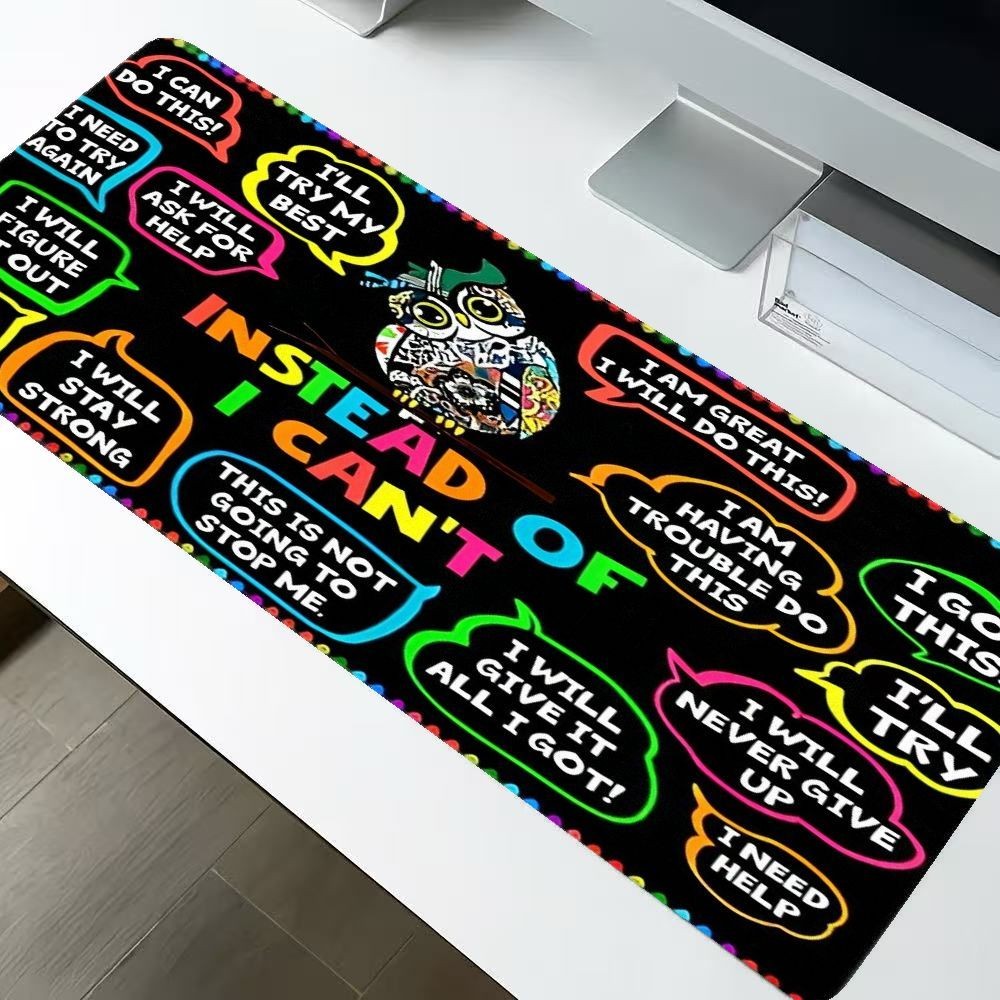 Colorful Inspirational Desk Mat, Motivational Quote Mouse Pad, Suitable for Ho