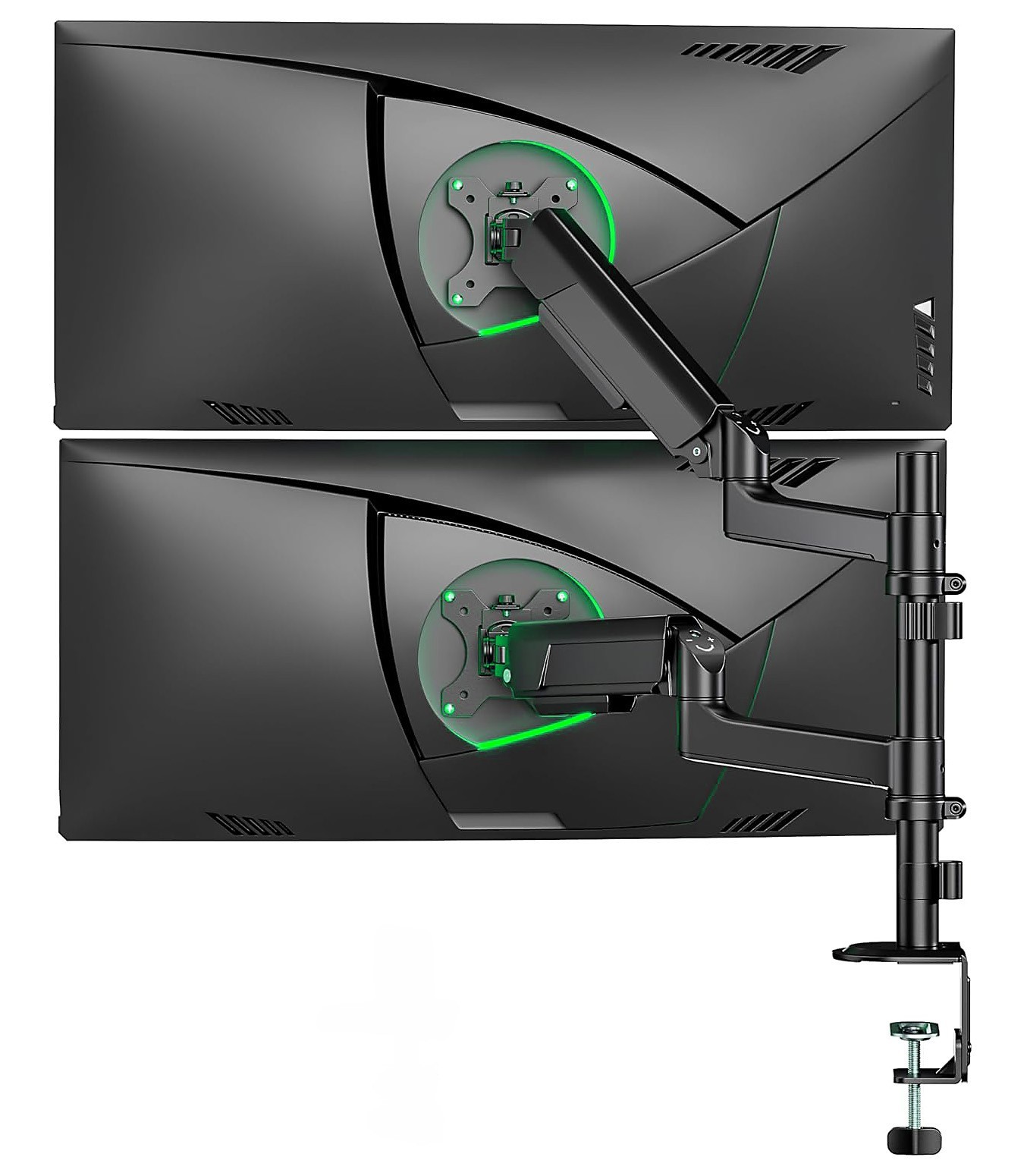 Dual Heavy-Duty Stacked Monitors Desk Arm - 17" to 40" Monitors