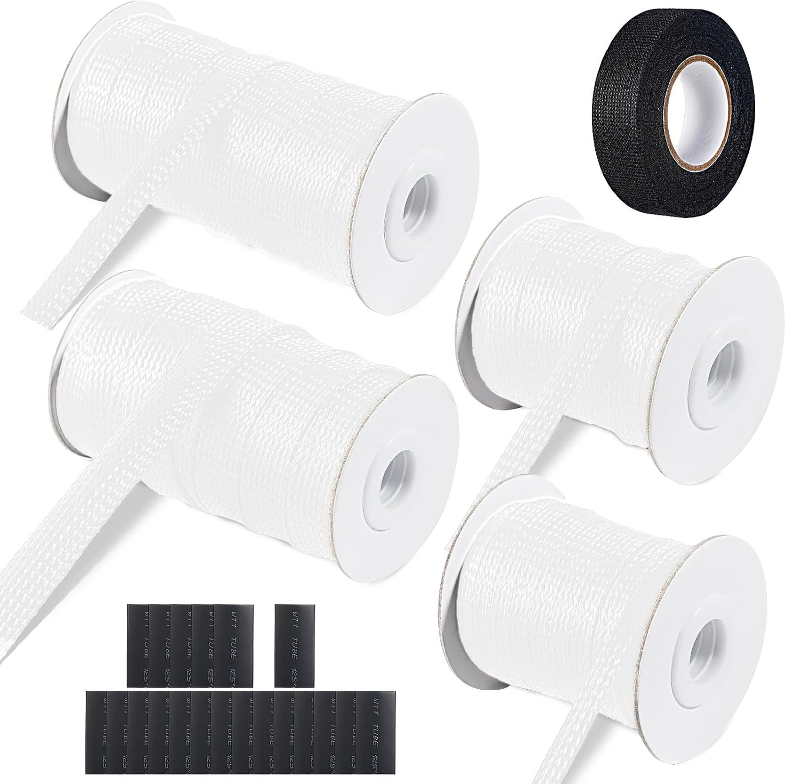 132 ft Expandable Braided Cable Sleeve Wire Loom PET Wire Sleeving Mesh for