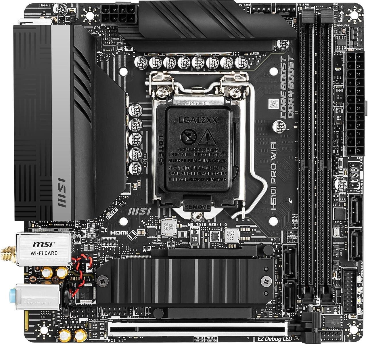 MSI H510I PRO WIFI LGA 1200 Mini-ITX-Intel Wi-Fi 6, 2.5G LAN, motherboard
