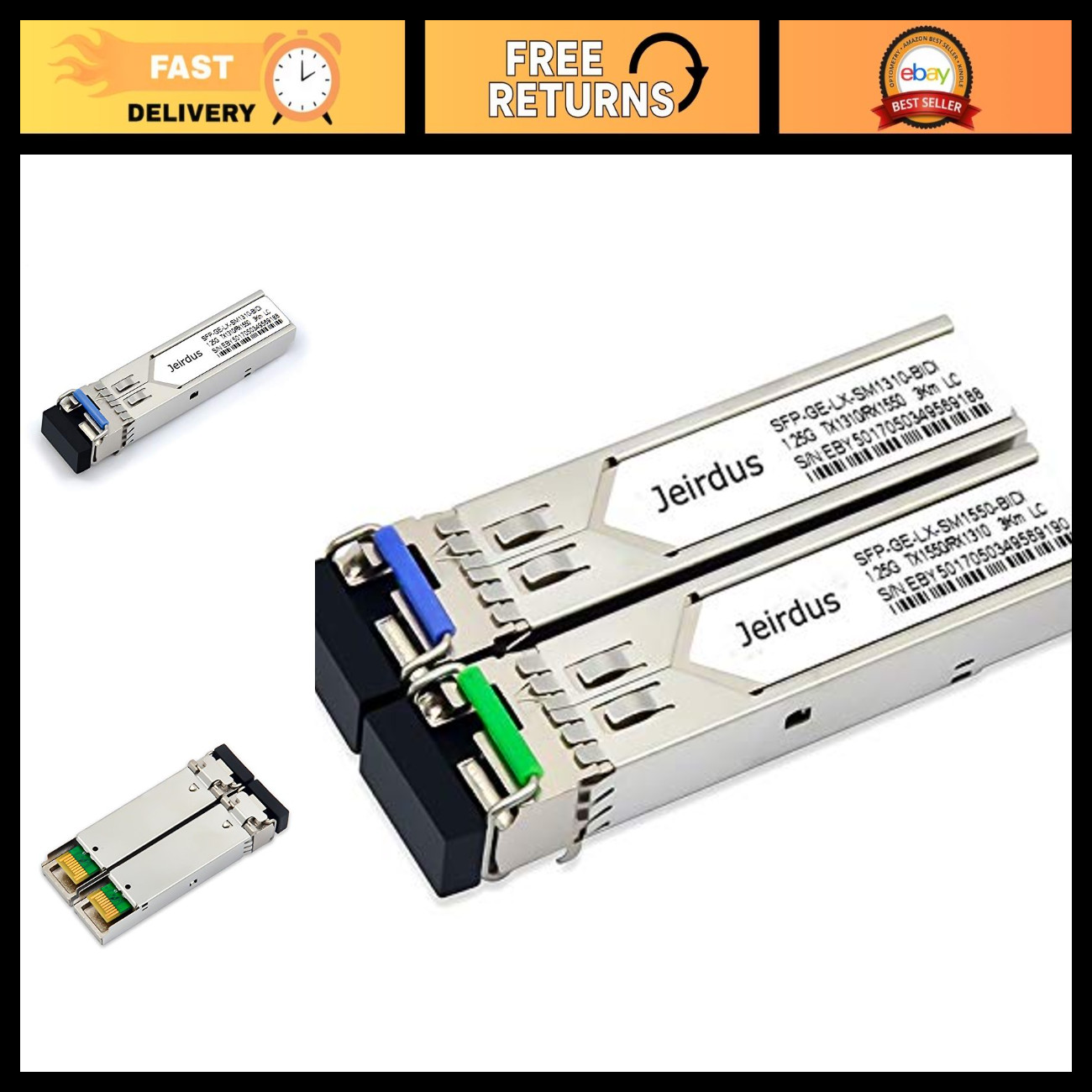 1Pair 3KM 1.25G BIDI WDM SFP Module Transceiver Simplex LC 1310/1550 nm