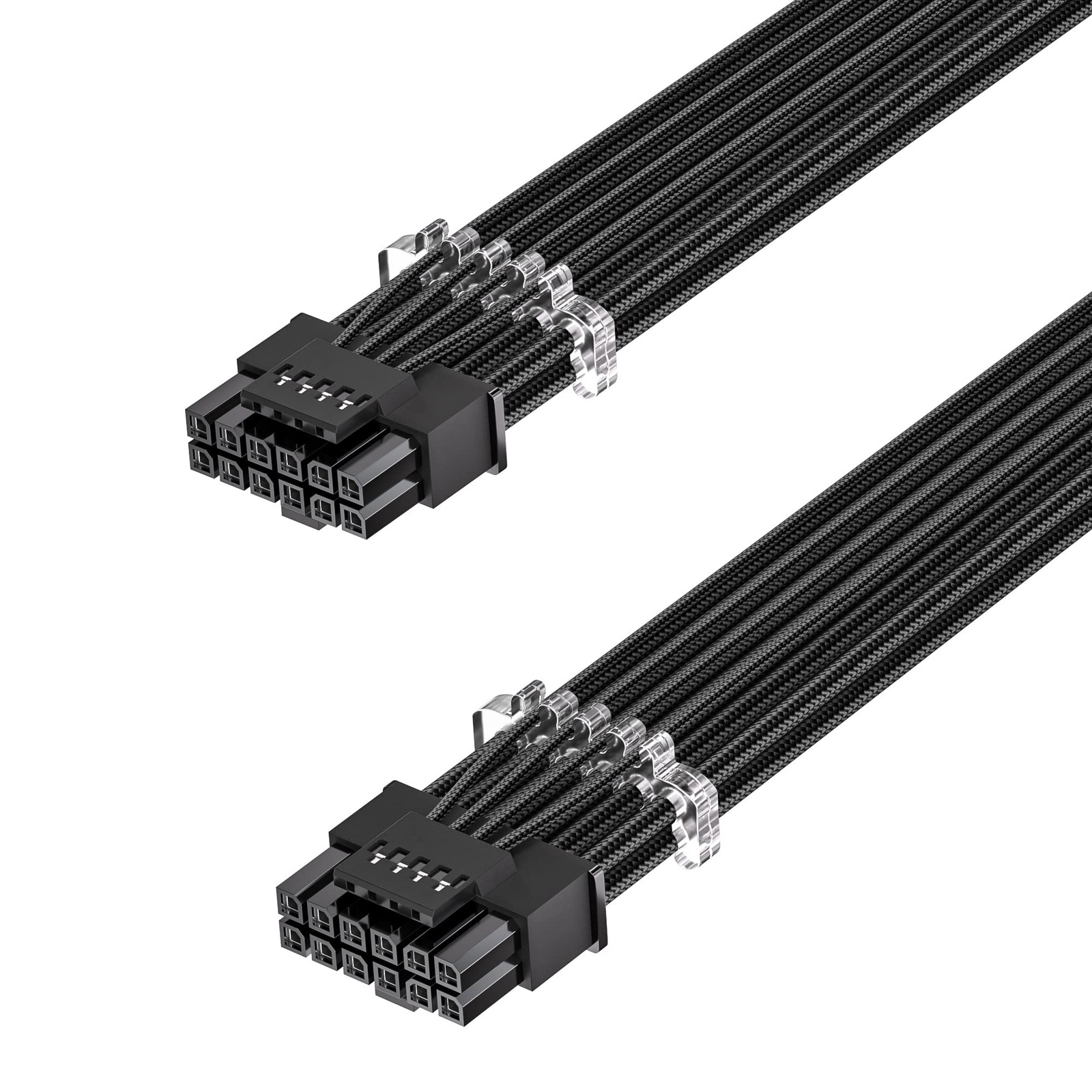PCIe 5.1 16Pin GPU Power Cable 70cm Black 12V2x6 PSU Sleeved 600W 12VHPWR