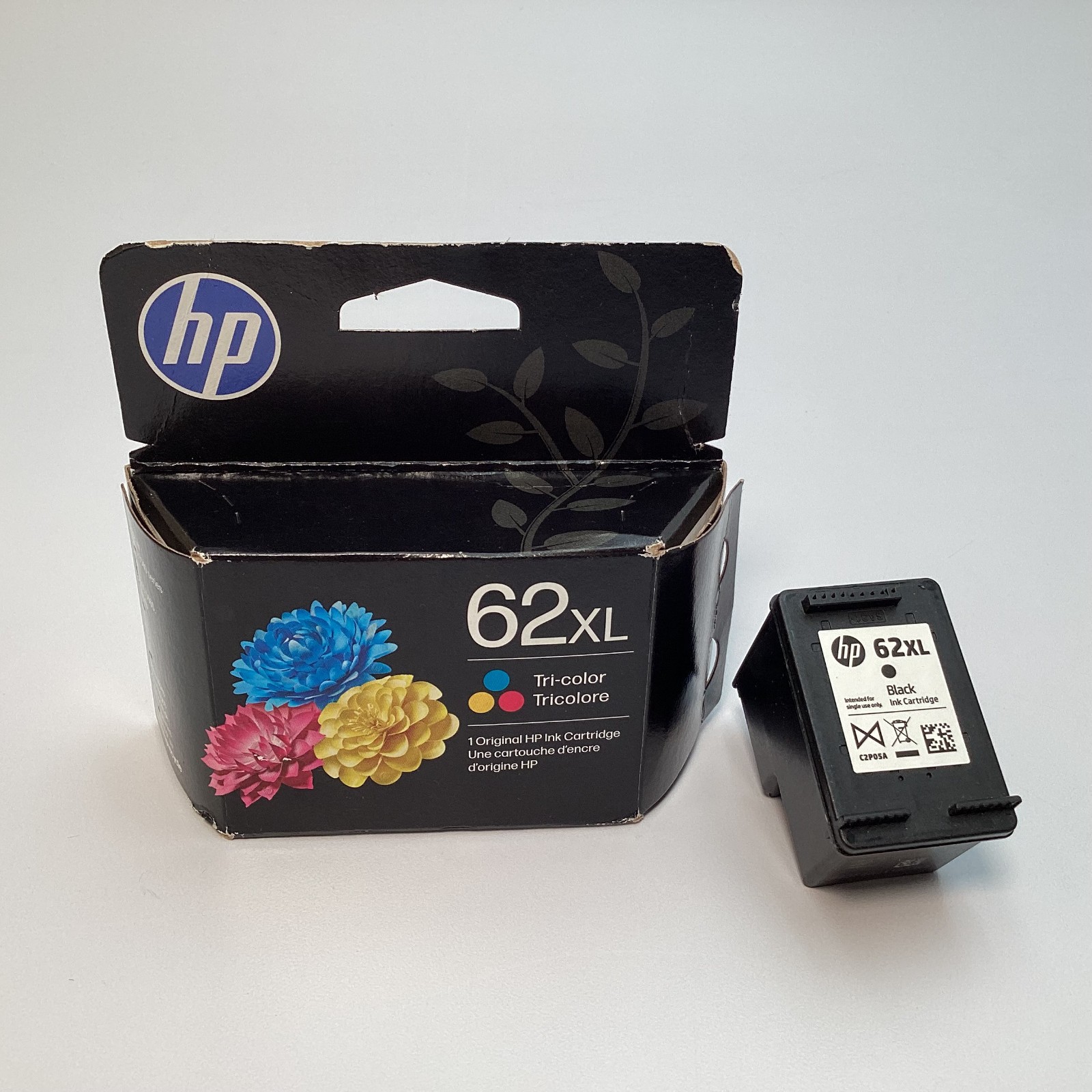 2 Pack HP 62XL High Yield Ink Cartridges Black & Tri-Color Exp 04/19 & 07/2027