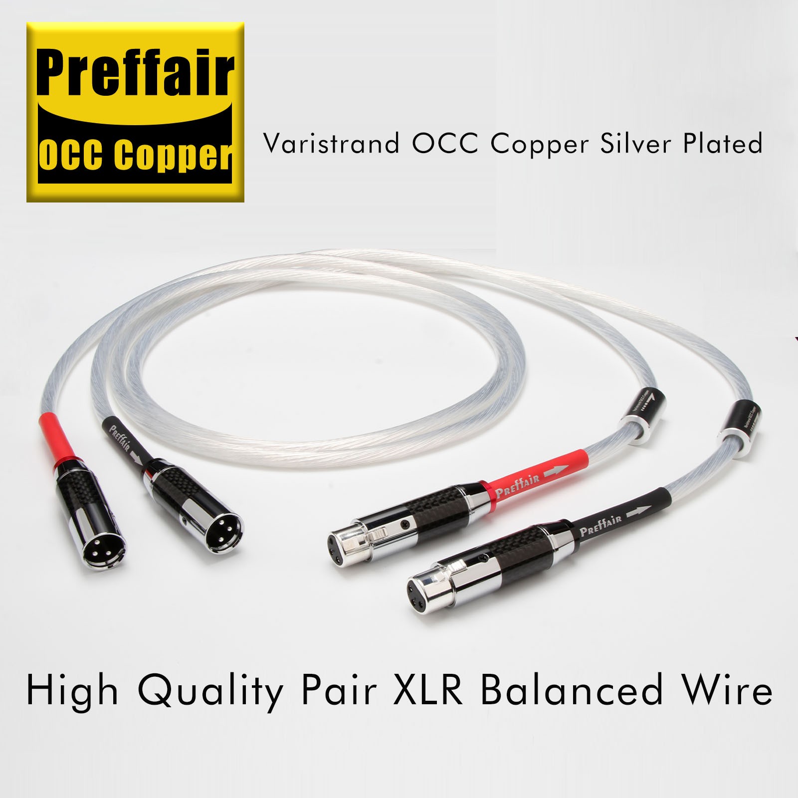 3-Pin XLR Balanced Cord Pair High-End OCC Copper Carbon Fiber Connector