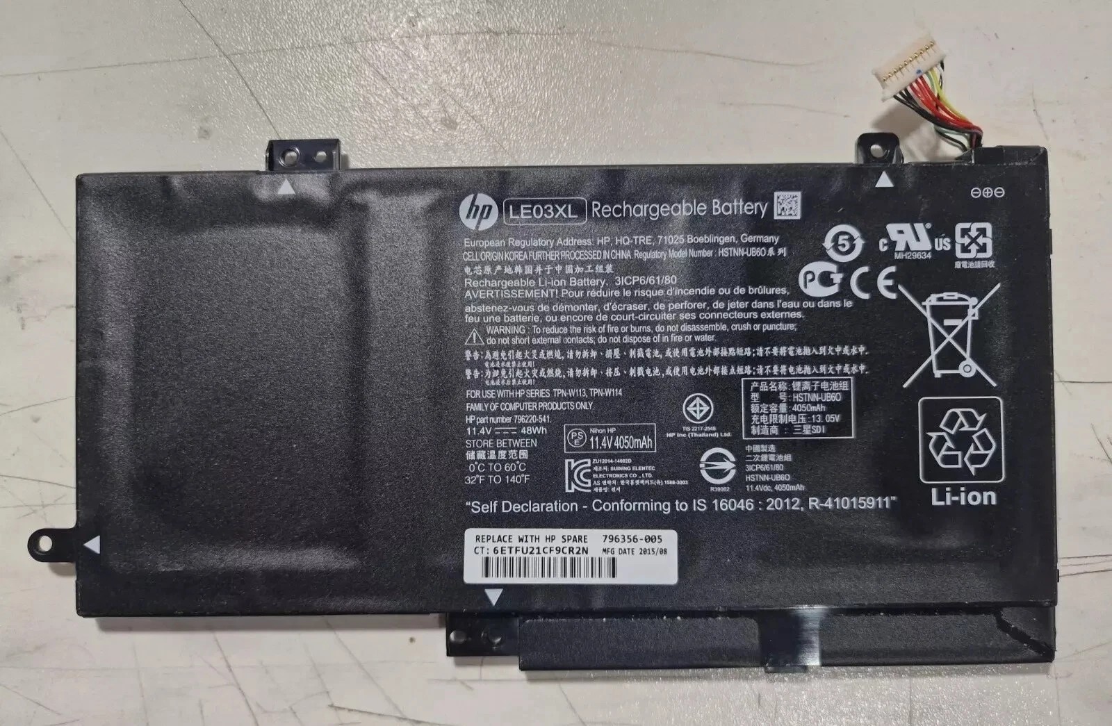 Genuine For HP Envy X360 m6 M6-W103dx 15.6" Battery 11.4V 48W LE03XL 796356-005