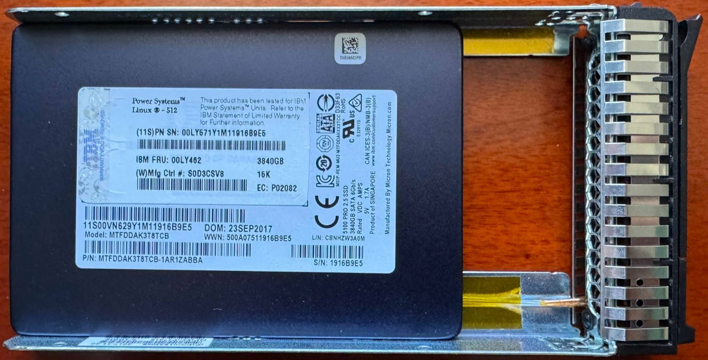 Micron 5100 Pro IBM Power Systems 1.9TB SSD SAS 6G 2.5"  with caddy
