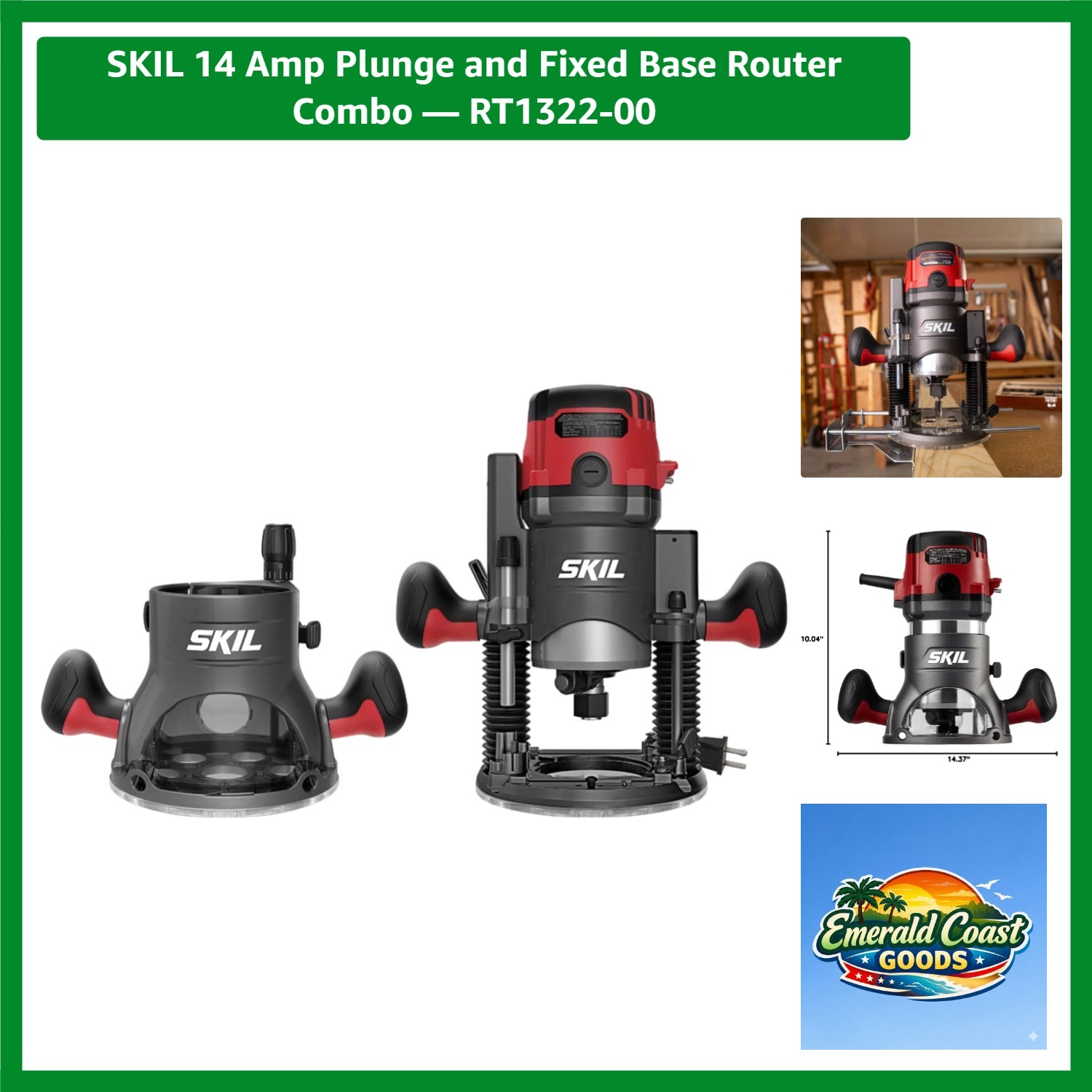 Powerful 14 Amp Router Combo with Soft Start & Electronic Feedback for Safety