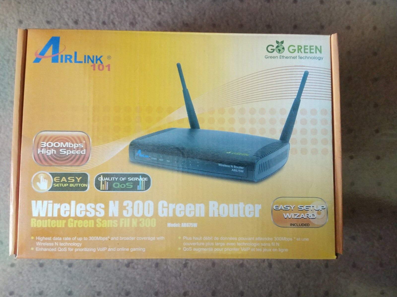 Airlink 101 AR675W 300Mbps 802.11n draft 2.0 Wireless N Green Ethernet Technolog