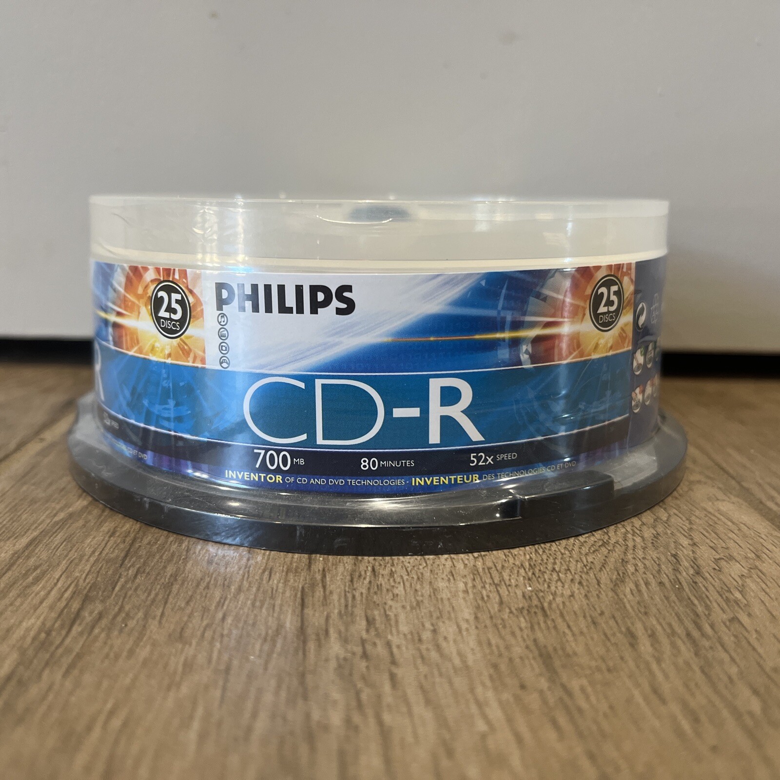 25 PHILIPS Digital Music CD-R 52x Branded Logo 700MB Audio Media Disc Cake Box