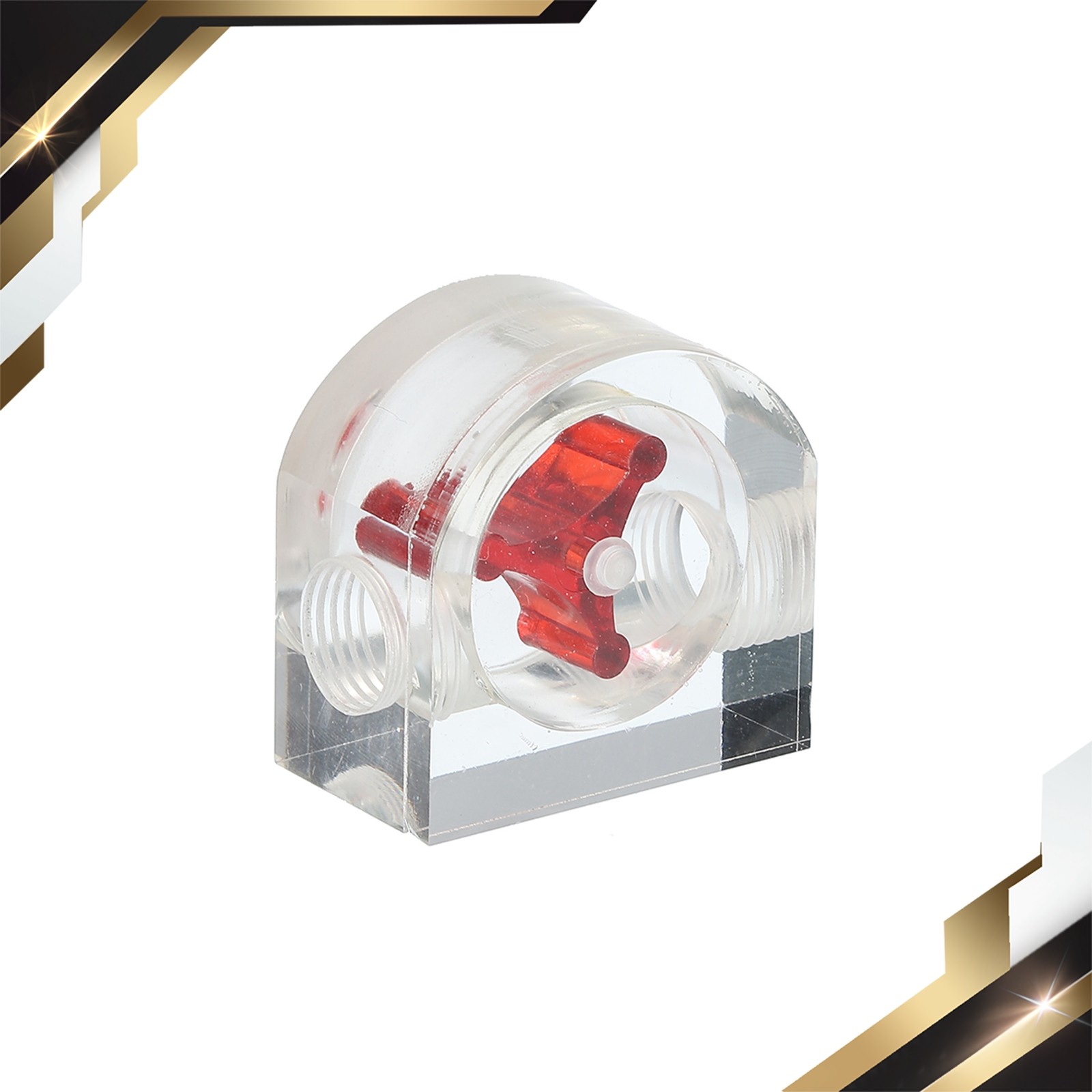 1 x Flow Indicator Acrylic Water Cooling Monitoring Red Semicircle G1/4