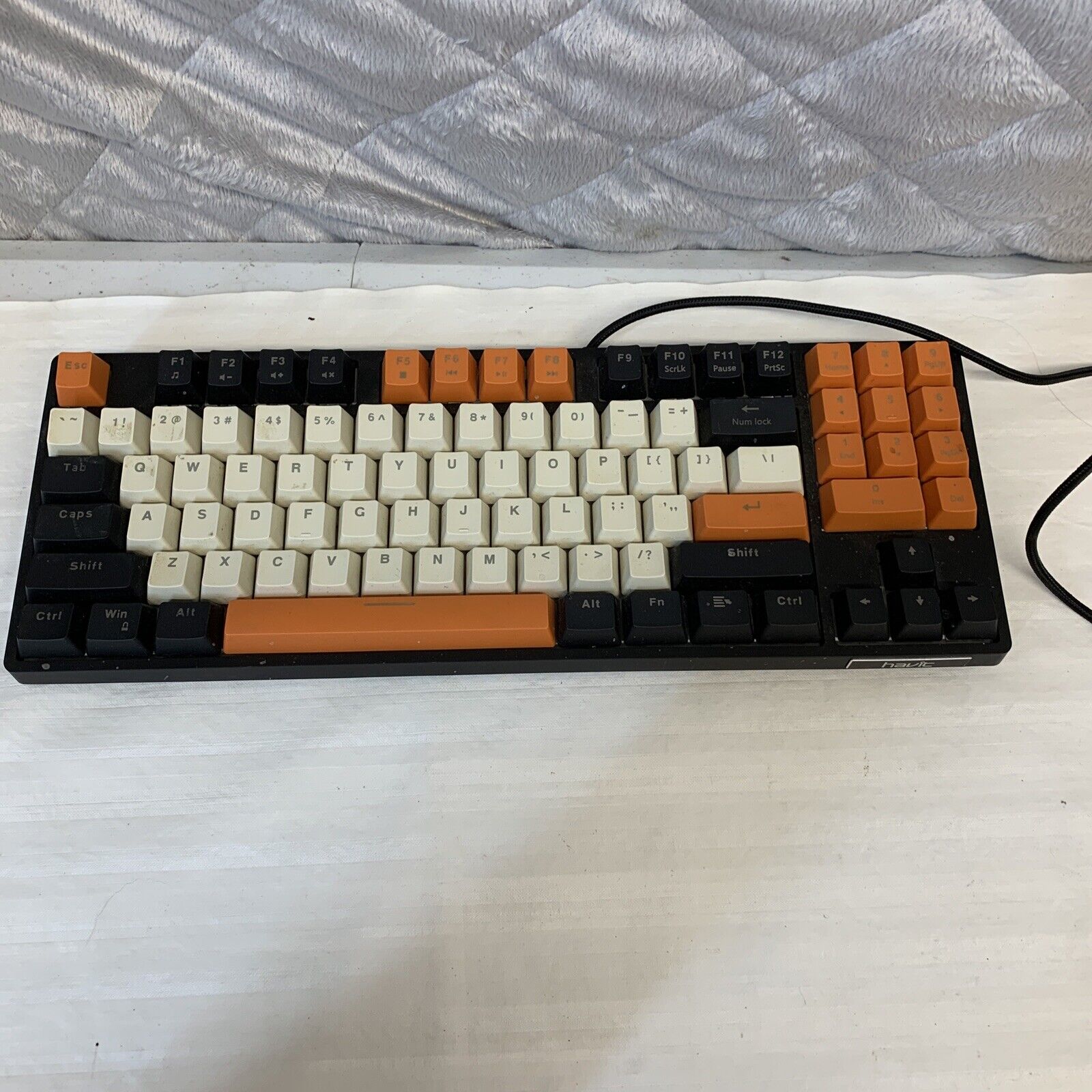 Havit Keyboard Mechanical Gaming KB487L PBT Keycaps Orange Black White