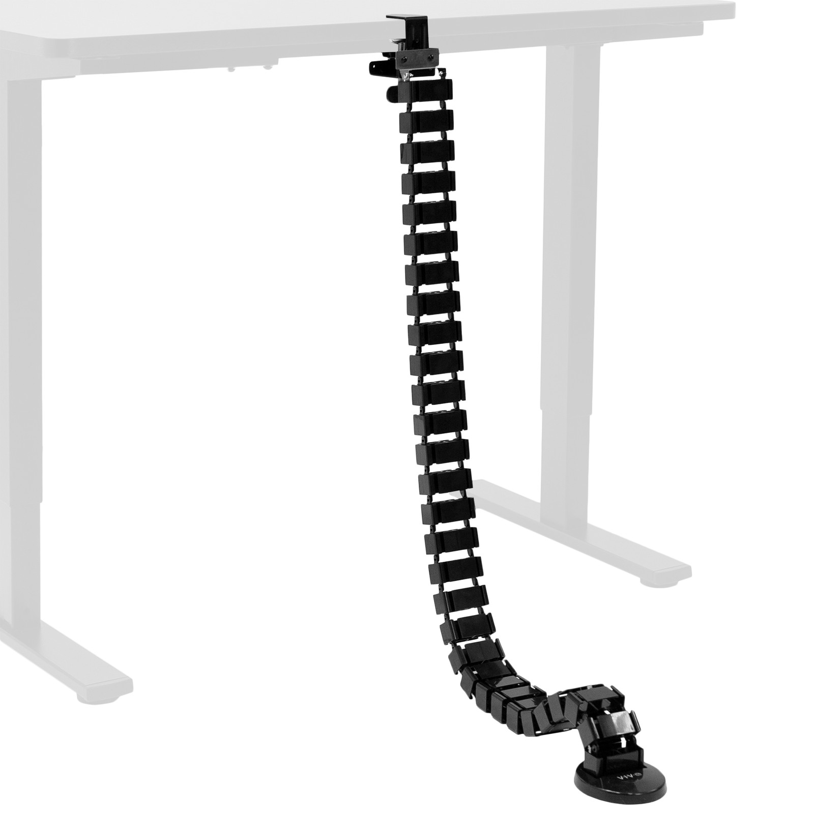 VIVO Clamp-on Vertebrae Cable Management Kit, Desk Quad Entry Wire Organizer