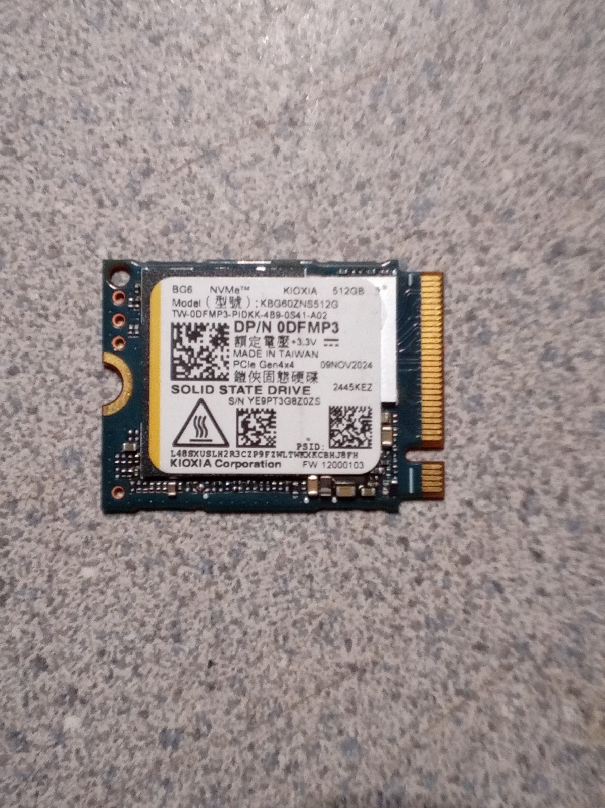 KIOXIA 512GB M.2 2230 NVMe SSD w/2280 ADAPTER WITH WINDOWS 11 PRO UEFI IMSTALLED
