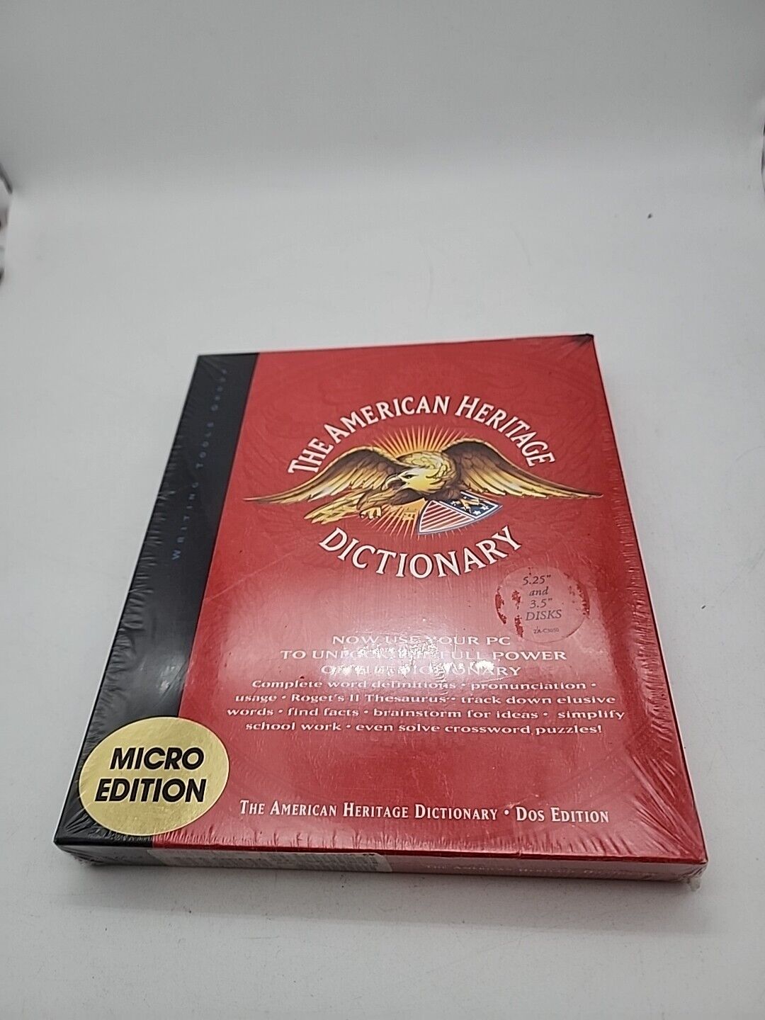 The American Heritage Dictionary PC Dos Edition Micro 5.25 and 3.5 disk - SEALED