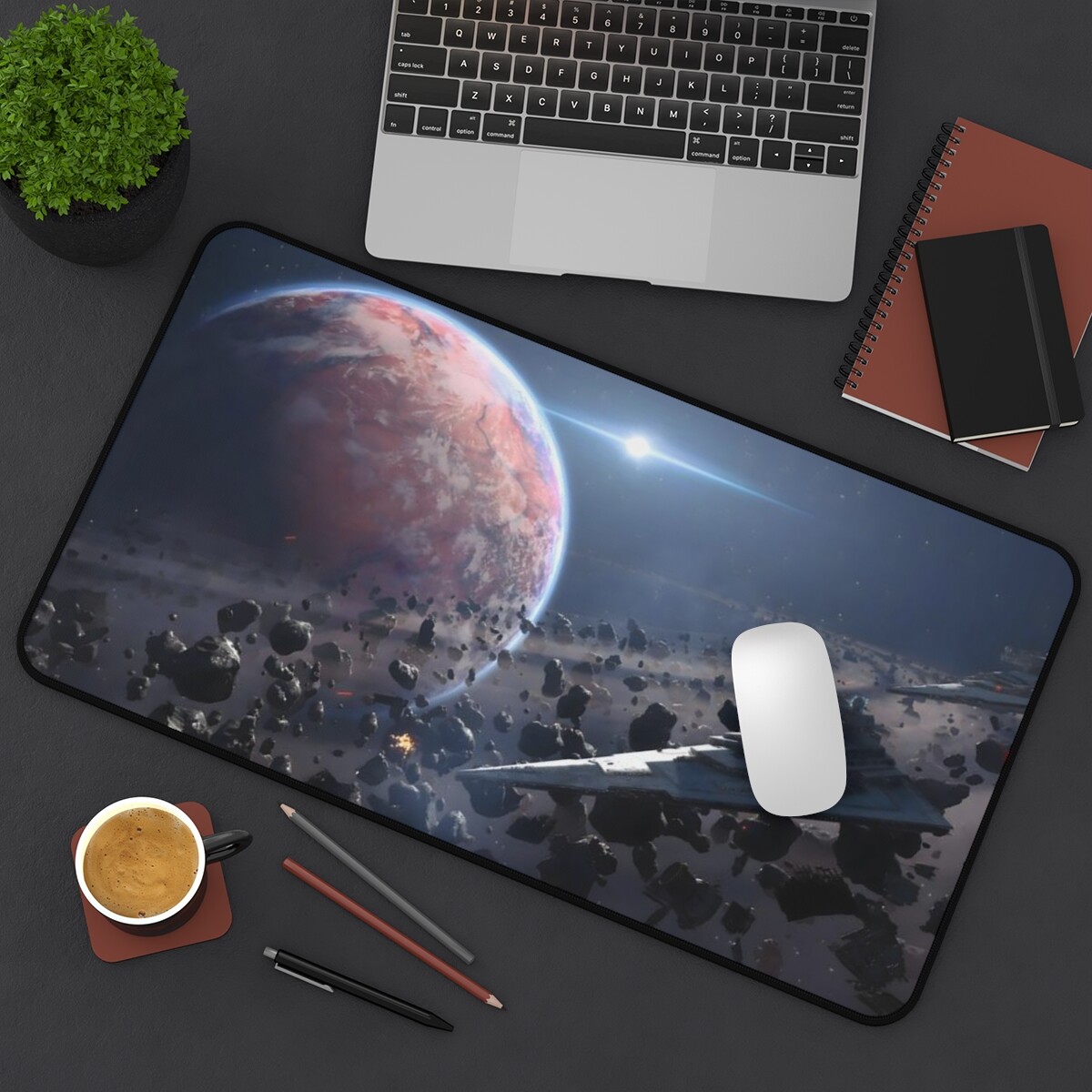 Desk Mat&Mouse Pad:Republican Spaceship,Star Wars,Space,Planet,Space Cruiser