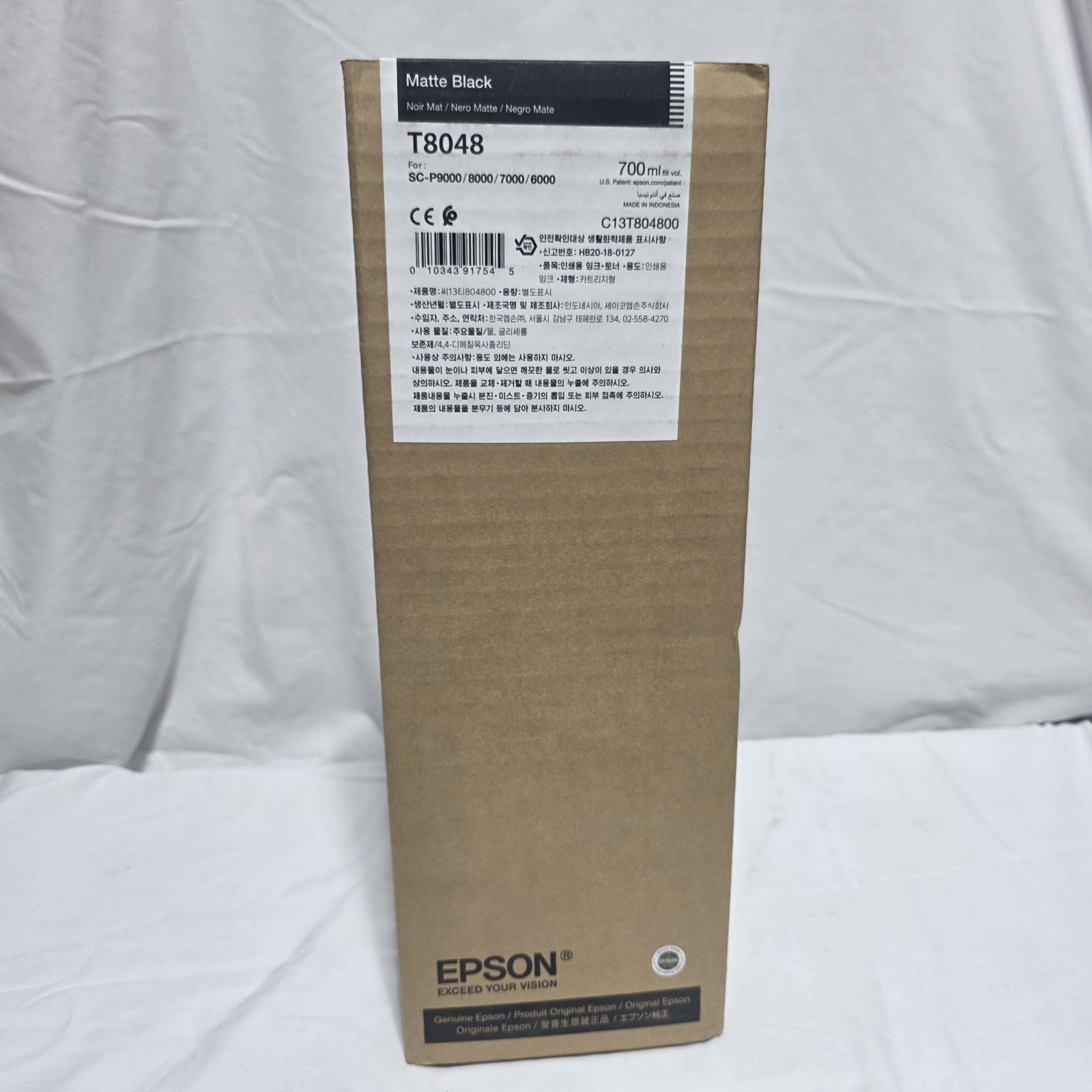 Genuine Epson Matte Black Ink Cartridge T8048 OEM NEW SEALED Best Date: FEB 2023