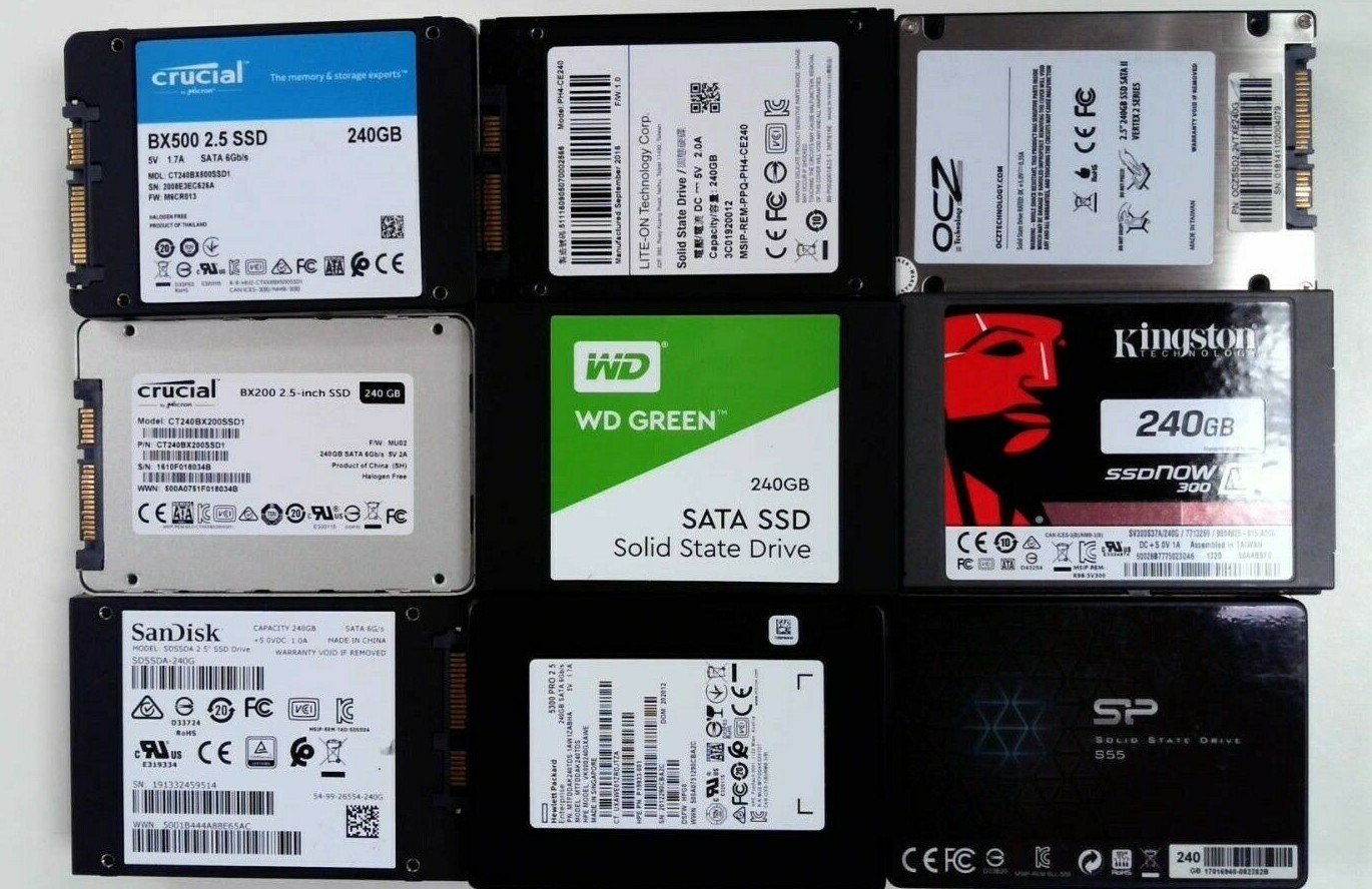 [ BULK LOT of 10 ] 240GB SSD SAMSUNG INTEL HYNIX SANDISK KINGSTON WD