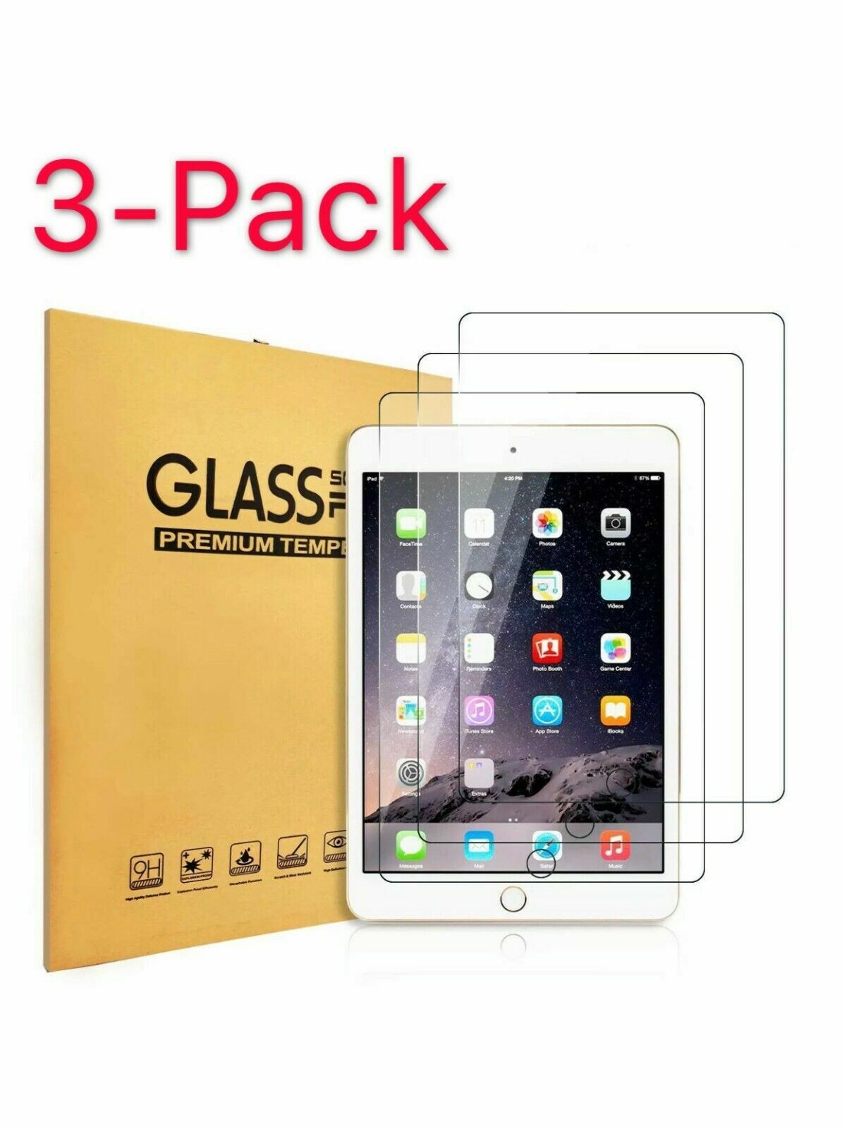 3x Tempered Glass Screen Protector For i Pad 9.7 Mini 4 Pro Air 3rd 4th 5th 6th