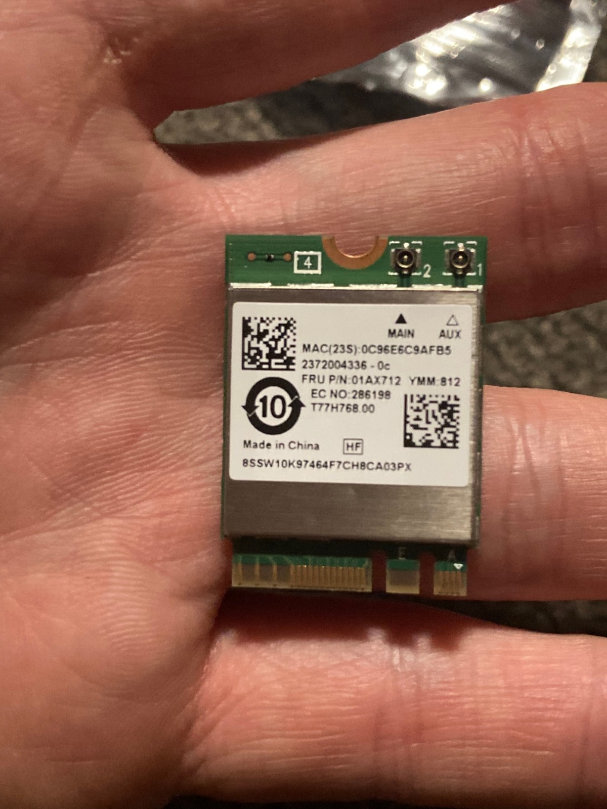 01AX712 RTL8822BE GENUINE LENOVO WIRELESS  CARD 730-15IKB 81CU (CB71)