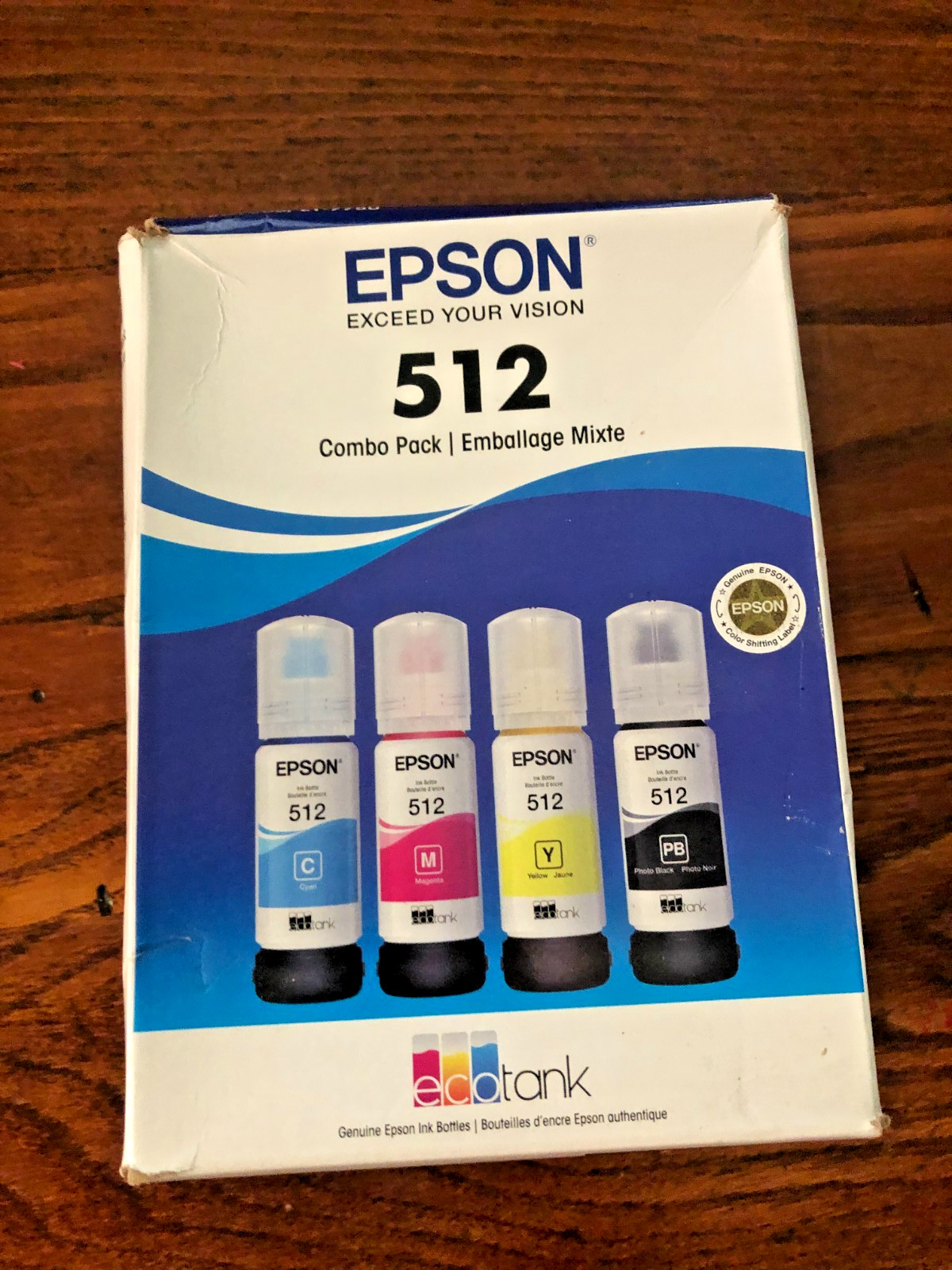 New Genuine Epson 512 Ink Bottle Combo Pack CMYPK EcoTank ET-7700 ET-7750 6/2026