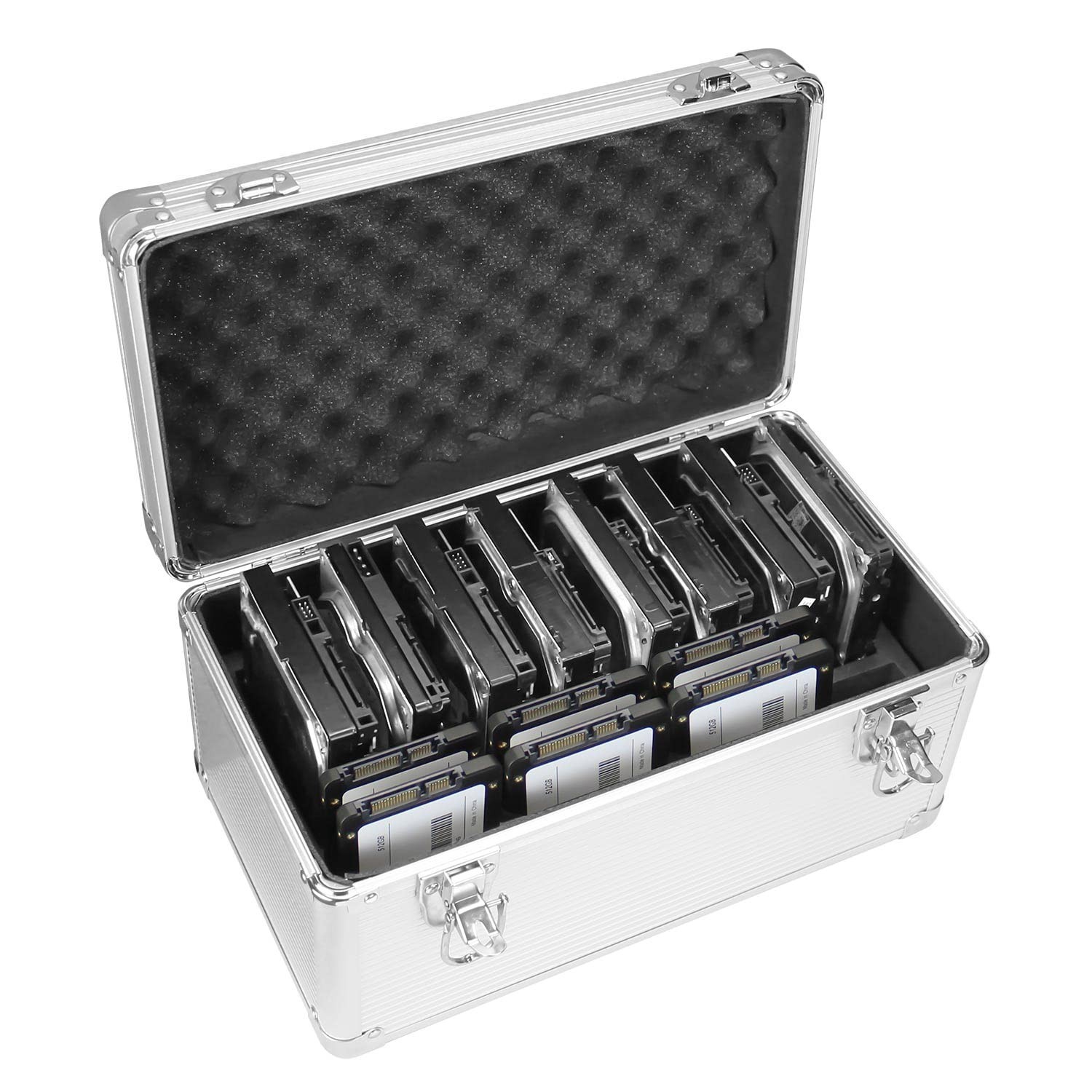 B86 Portable 14-Slot HDD Storage Box: Waterproof & Shockproof Protection