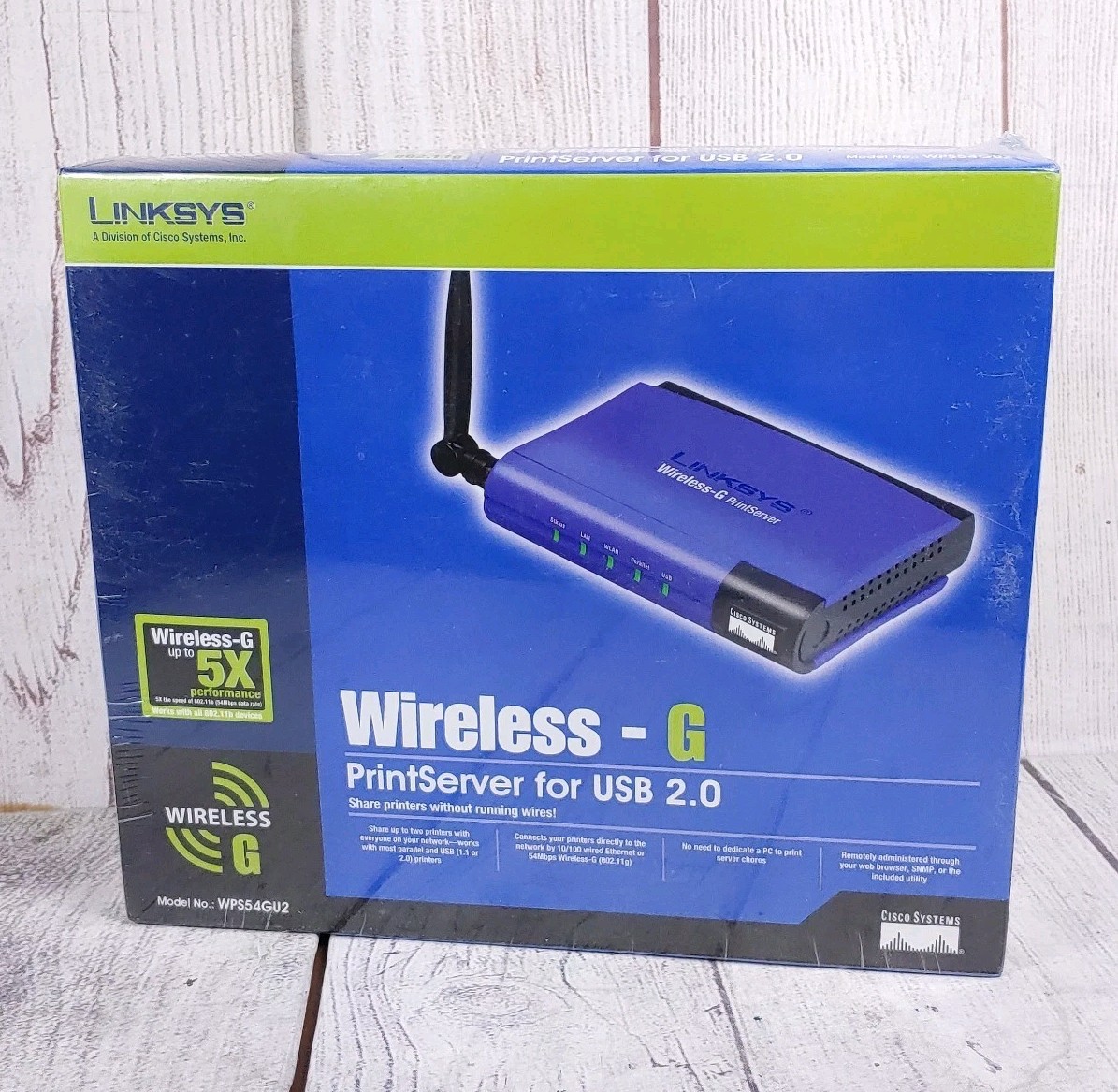 NEW SEALED - Linksys WPS54GU2 Wireless-G PrintServer for USB 2.0 - 