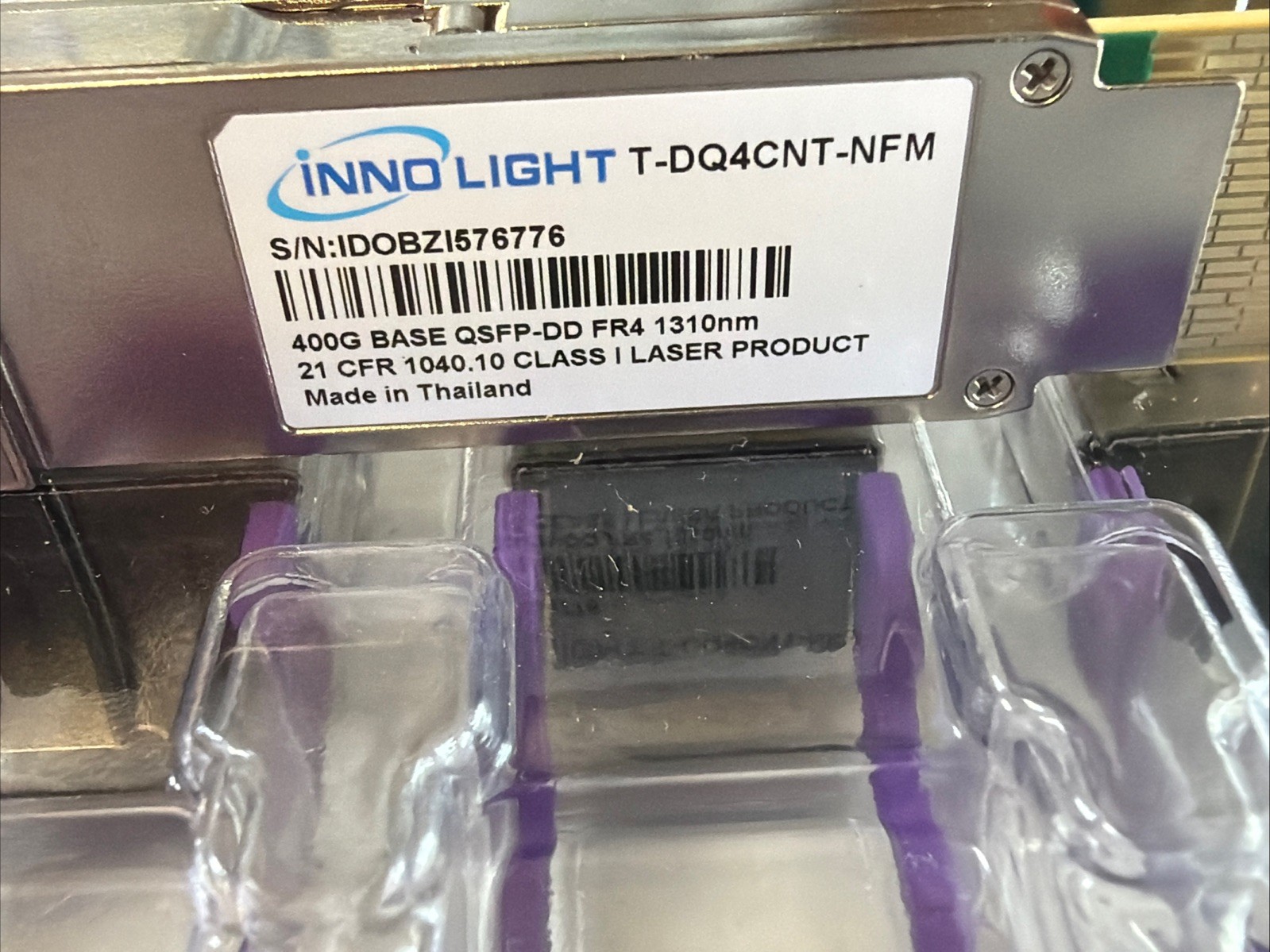 Innolight T-DQ4CNT-NFM 400G Base QSFP-DD FR4 1310nm Optical Transceiver Module 1