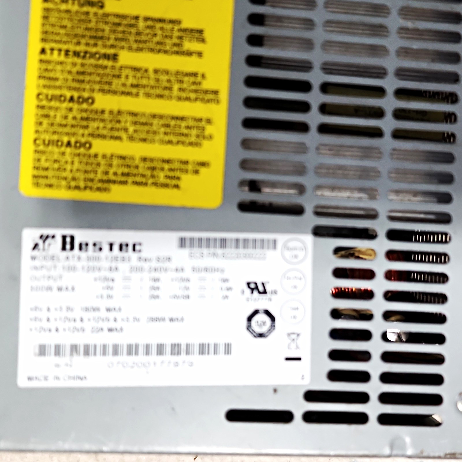 Bestec ATX-300-12E 300W ATX PSU 20-Pin SATA/Floppy 1 Fan On/Off