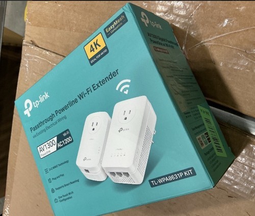 TP-Link TL-WPA8631P Kit AV1300 AC1200 Powerline WiFi Extender 3-Port Plug Play