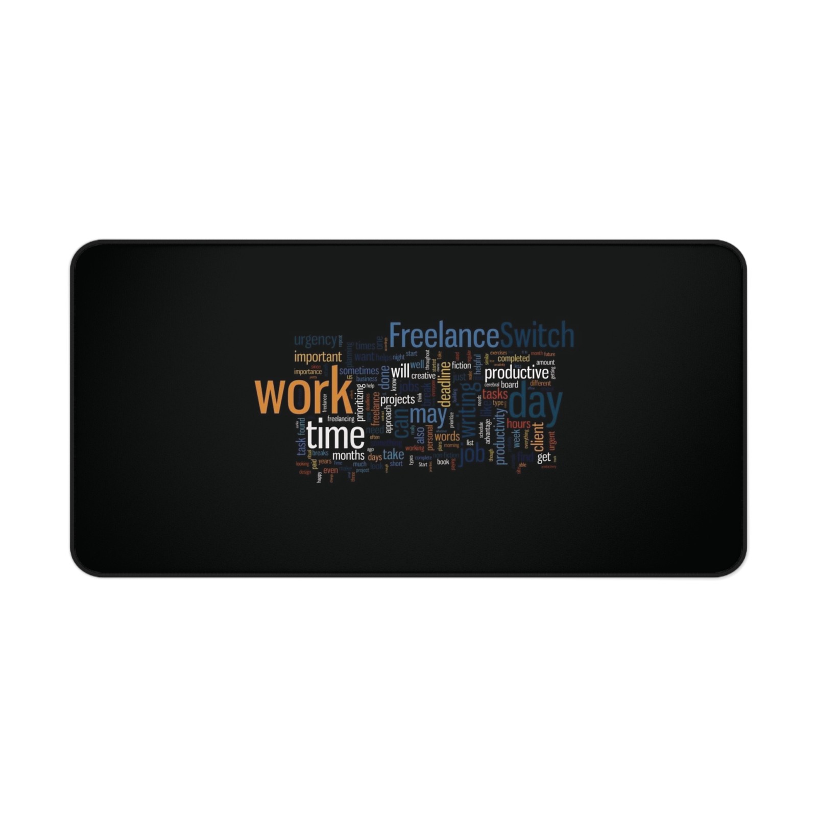Freelance Work Word Cloud Desk Mat | Productivity Office Deskpad