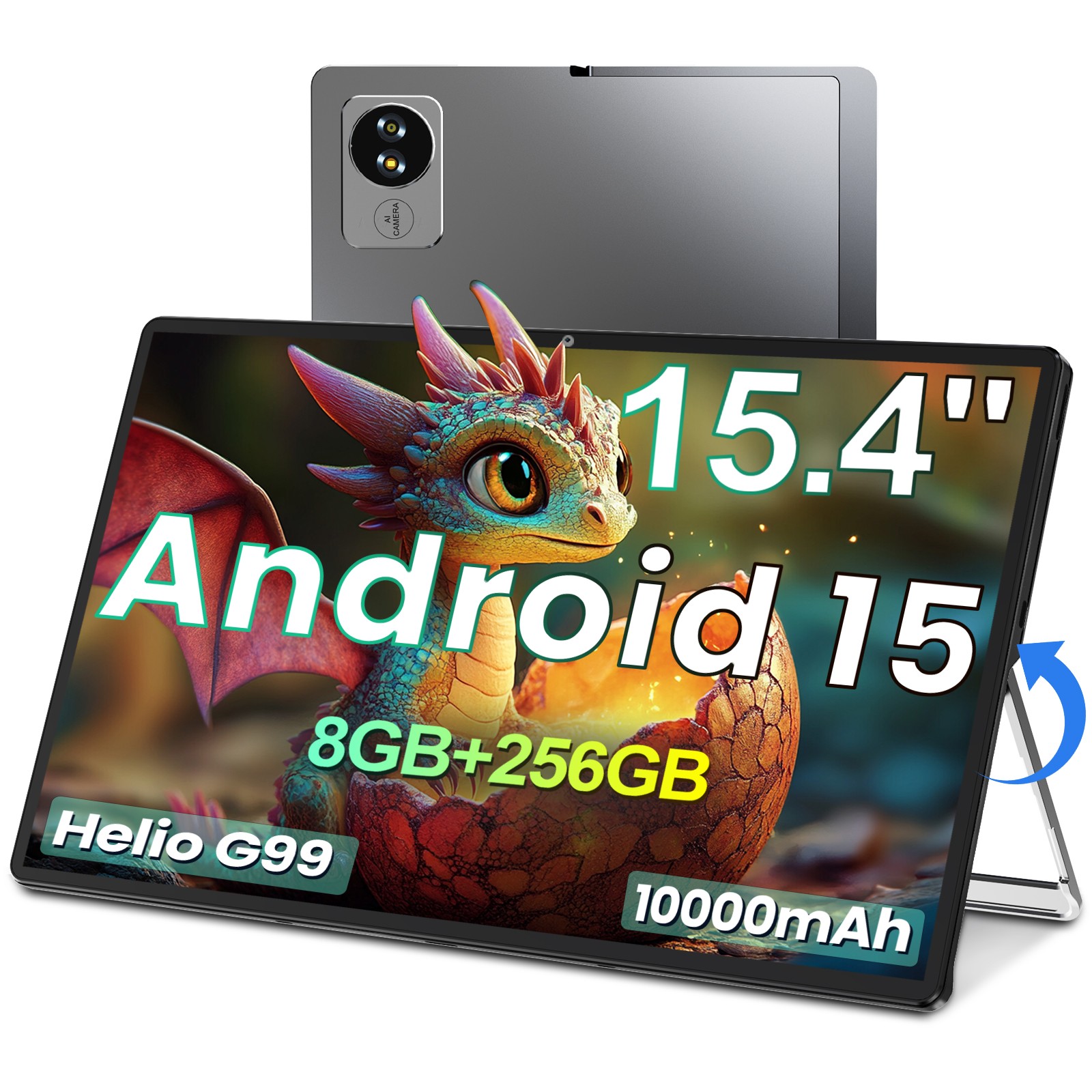 jumper Tablet 15.4 inch,Android 15 Tablet, 8GB 256GB,Helio G99 10000mAh Battery