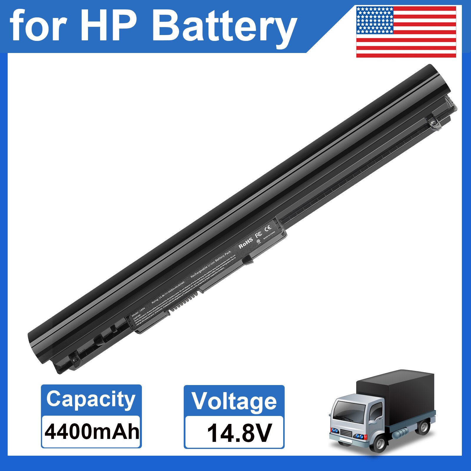 8Cell Battery For HP 776622-001 728460-001 752237-001 HSTNN-IB6R HSTNN-UB5N LA04