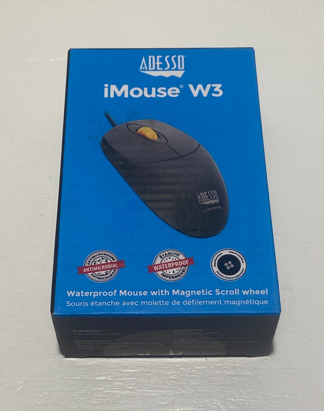 Adesso iMouse W3 - Waterproof Mouse with Magnetic Scroll Wheel