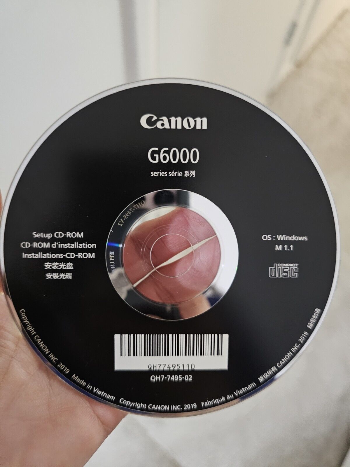 Setup CD-ROM for Canon Pixma G6000 Series Printer Software - Windows OS\