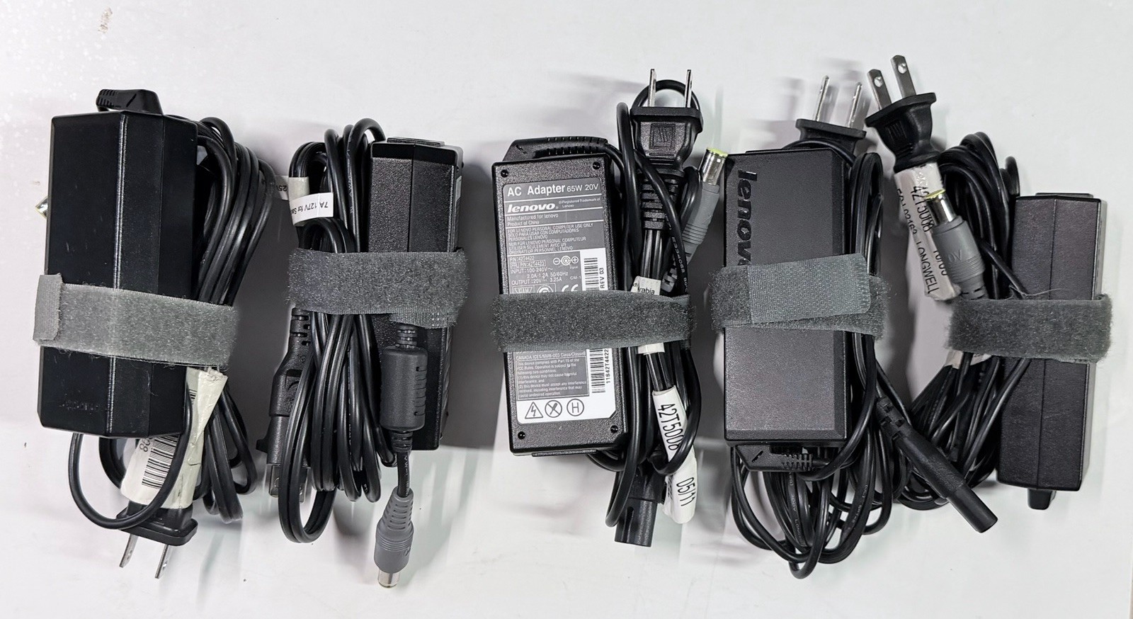 Lot of 5 Genuine Lenovo 65W 20V Laptop AC Adapters 45N0121 PA-1650-52IS ThinkPad