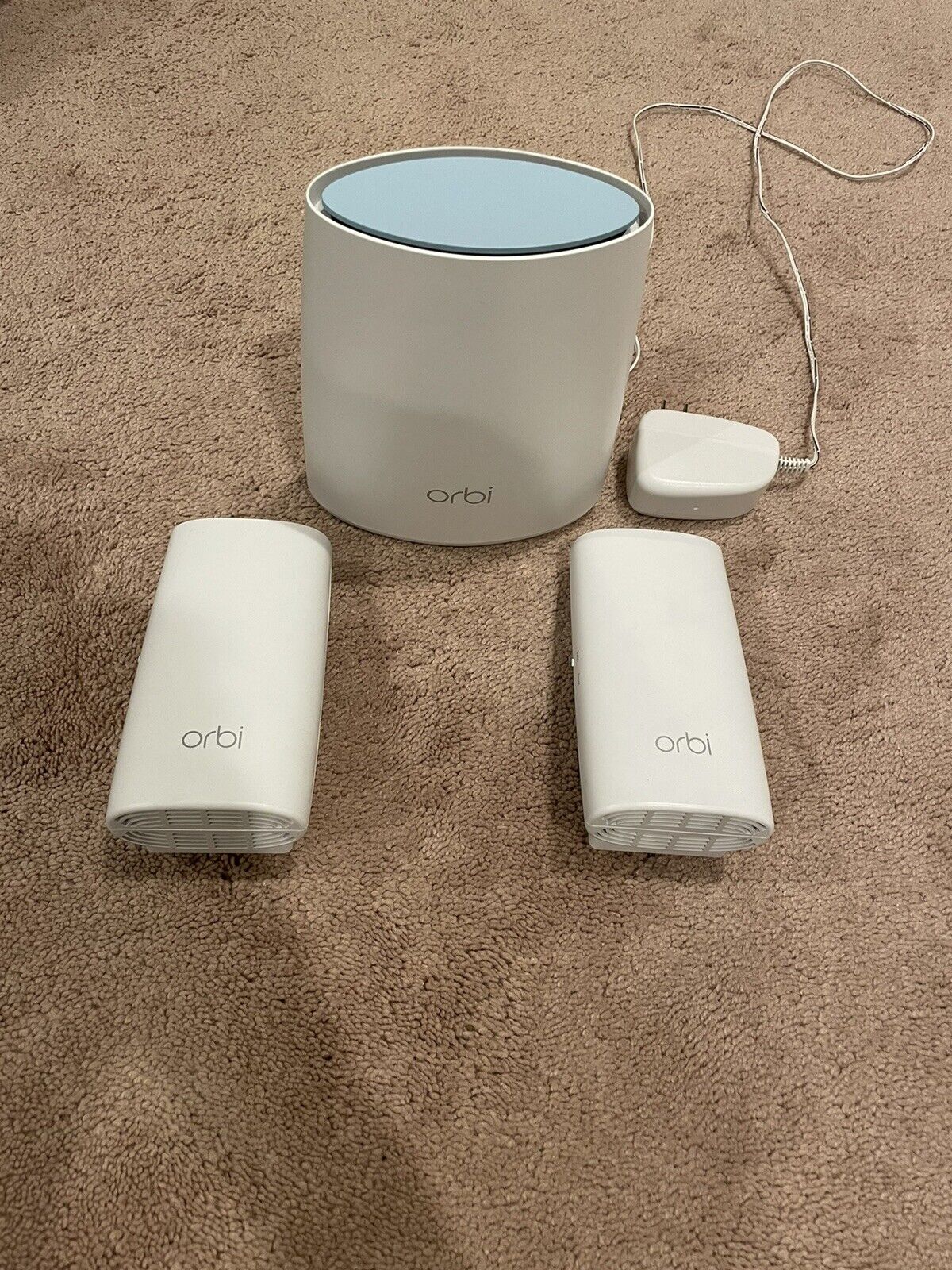 Netgear Orbi Router RBR40 with two RBW30 Orbi Wall Plug Satellites