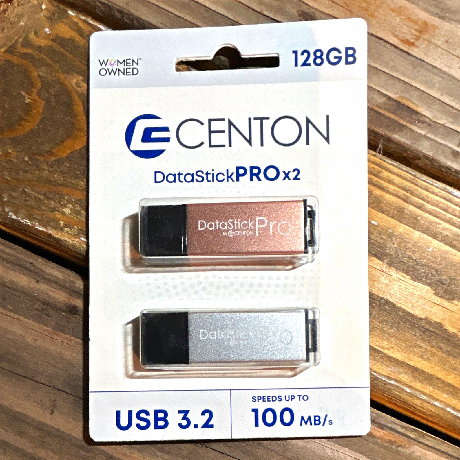 Centon DataStick PRO x2 128GB USB 3.2 Flash Drive 2-Pack 100MB/s PC/Mac