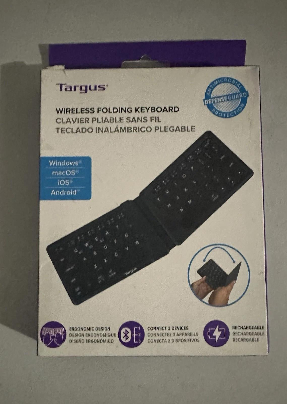 TARGUS Wireless Folding Keyboard Ultra-Compact Bluetooth Windows iOS Android NEW