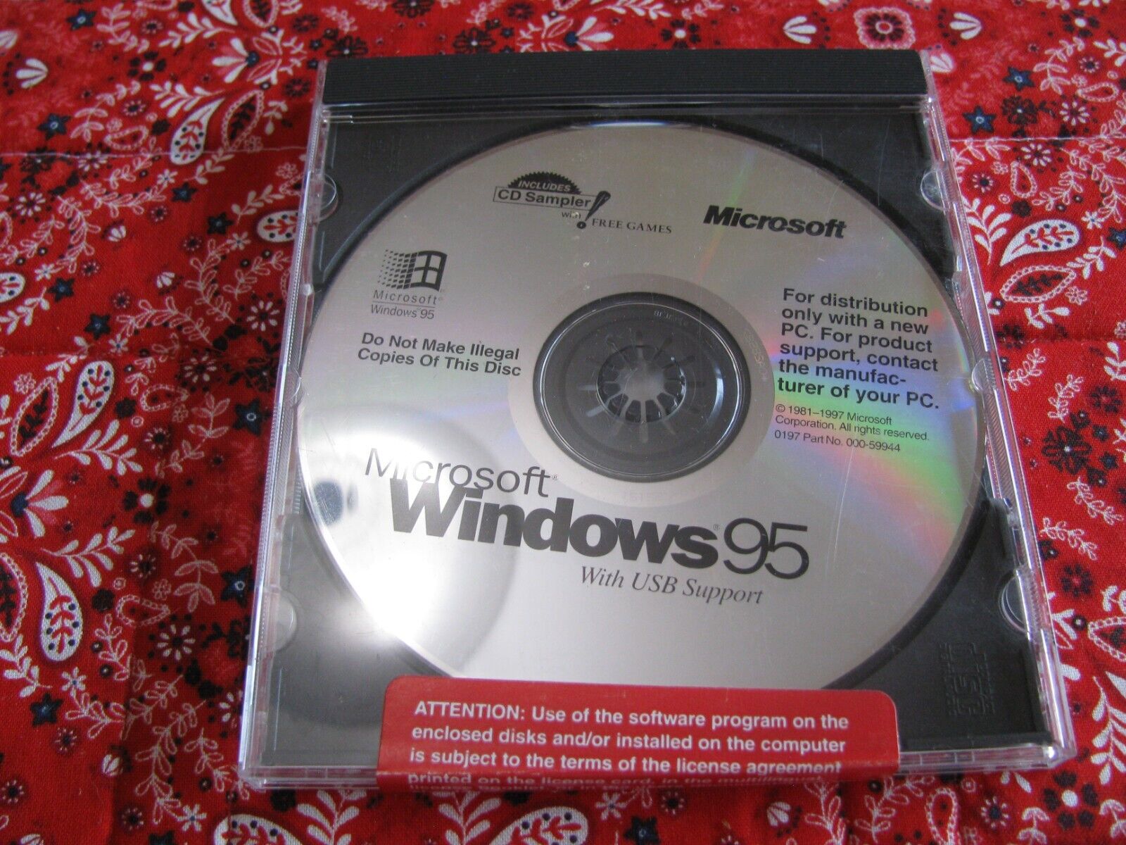 Microsoft Windows 95 Operating System with USB Support - CD Only Win 95