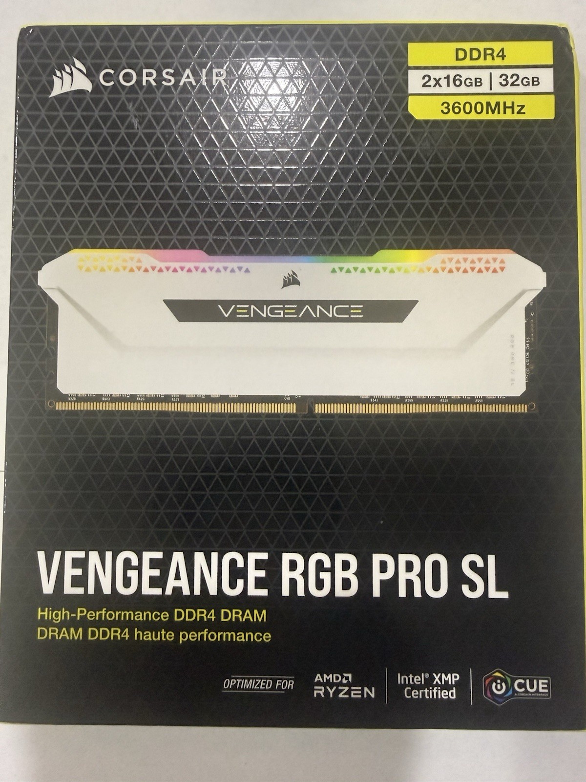 Corsair Vengeance RGB Pro SL 32GB (2 x 16GB) PC4-28800 (DDR4-3600) Memory WHITE