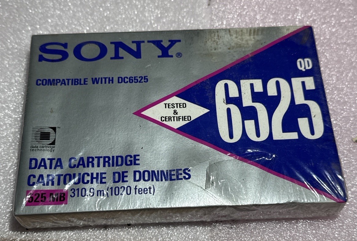 New SONY QD-6525 (DC-6525) Data Cartridge 525MB - Sealed w/ Tear On Wrapping