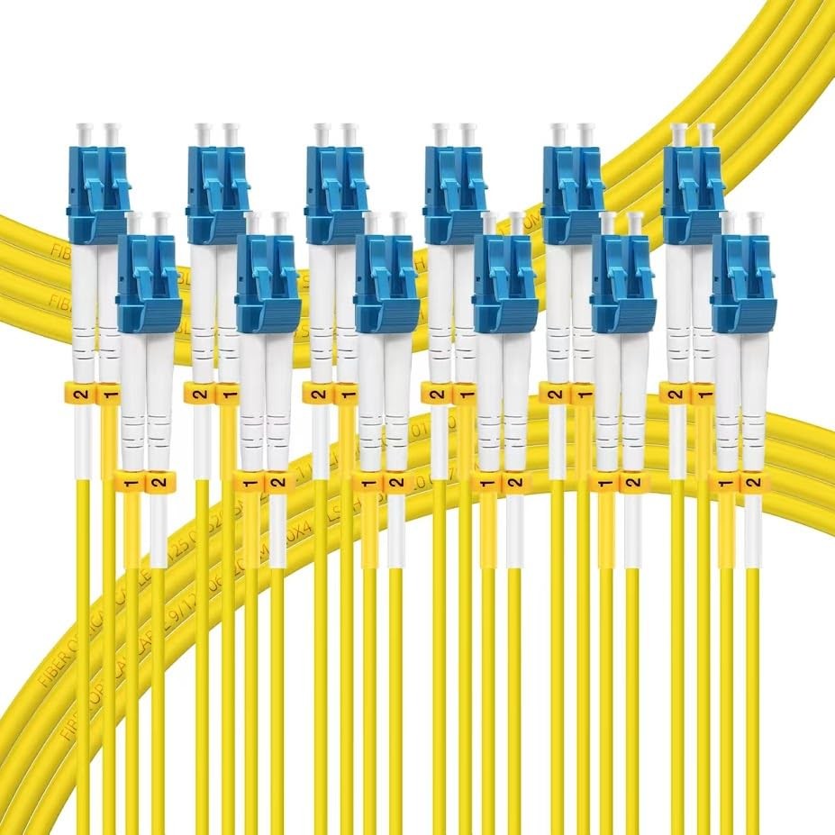 6 PCS 0.5M OS2 LC to LC Fiber Patch Cable Single Mode Duplex 9/125um