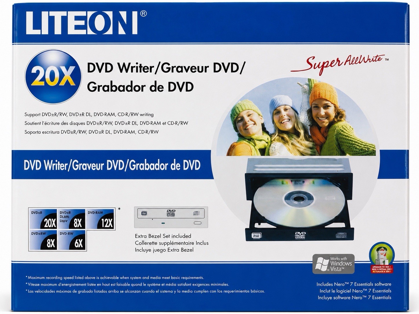 Lite-On 20X Internal DVD Writer Super AllWrite SATA Drive Untested As Is